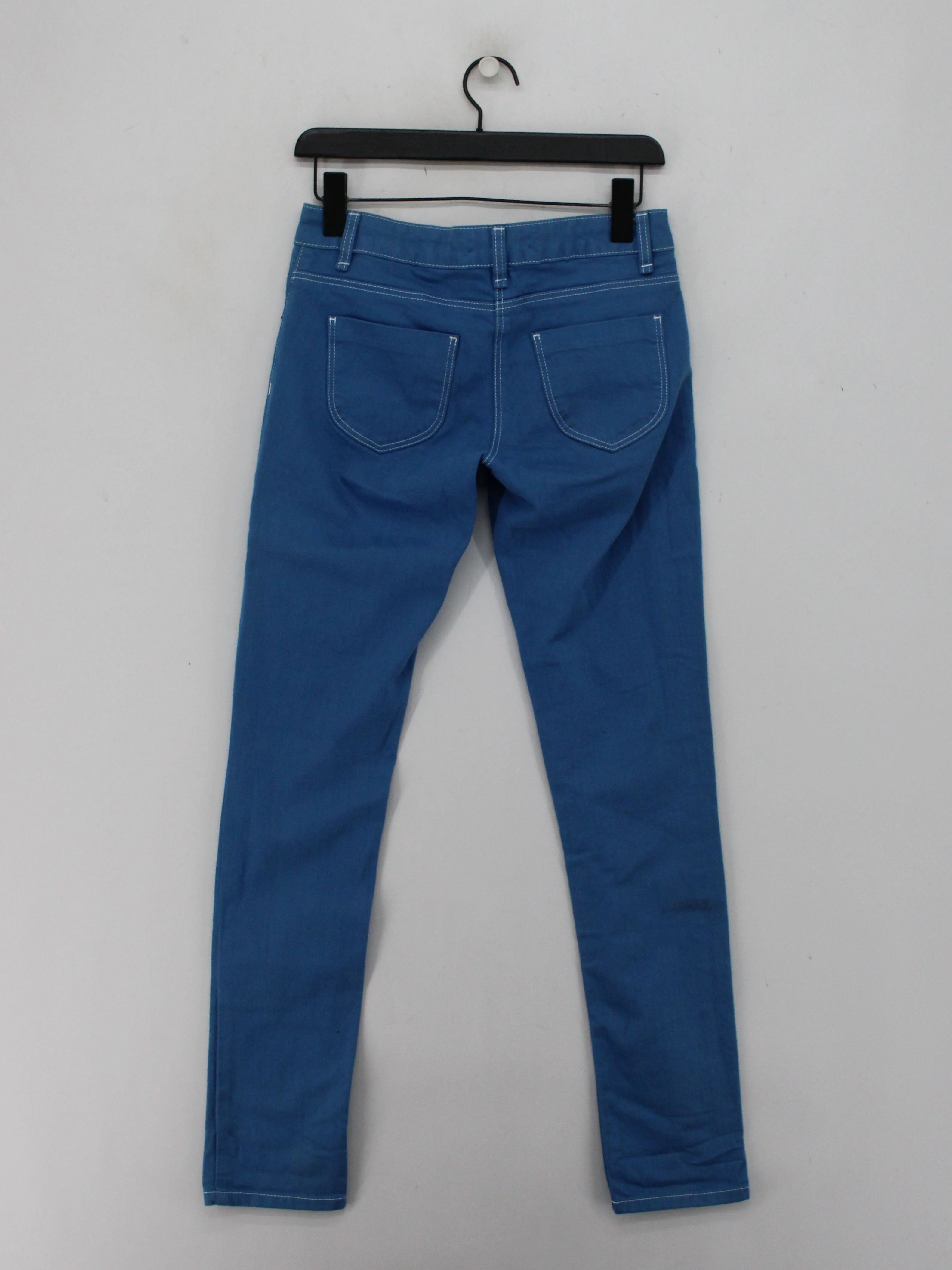 Topshop Women's Trousers L Blue Cotton with Elastane Skinny Chino - Image 2