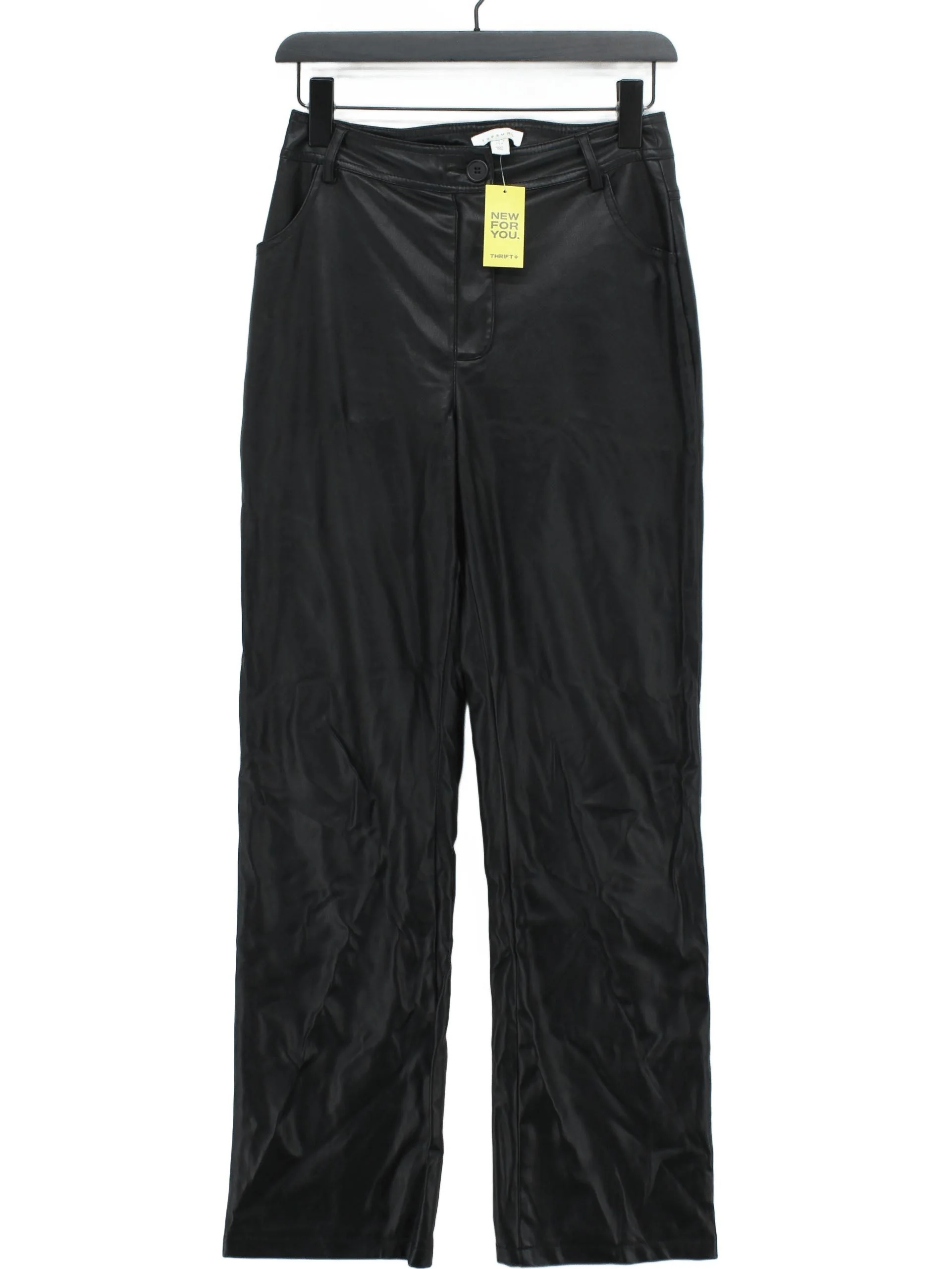 Topshop Women's Trousers S Black 100% Polyester Straight Chino