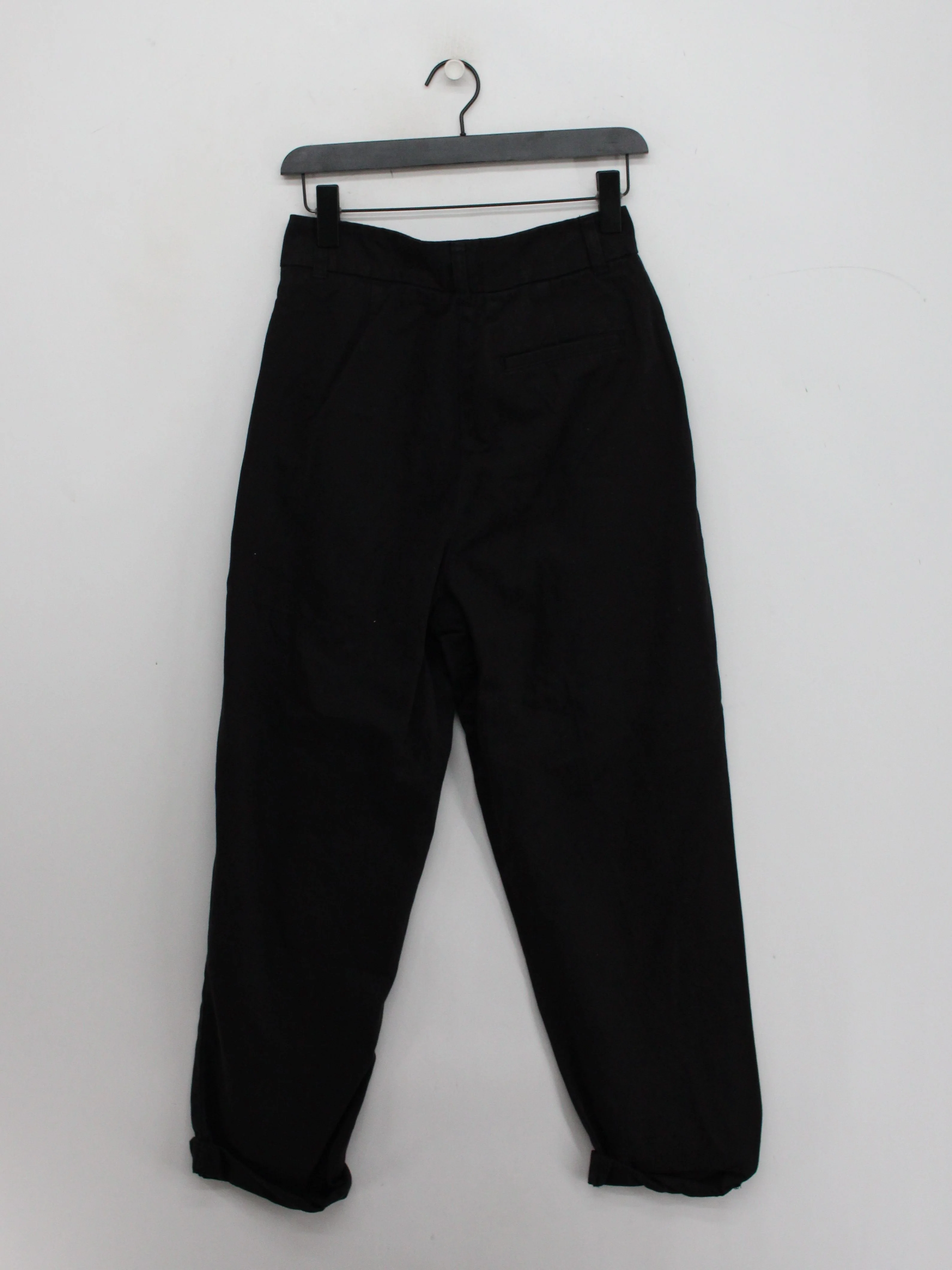 Topshop Women's Trousers UK 10 Black 100% Cotton Straight Chino - Image 2