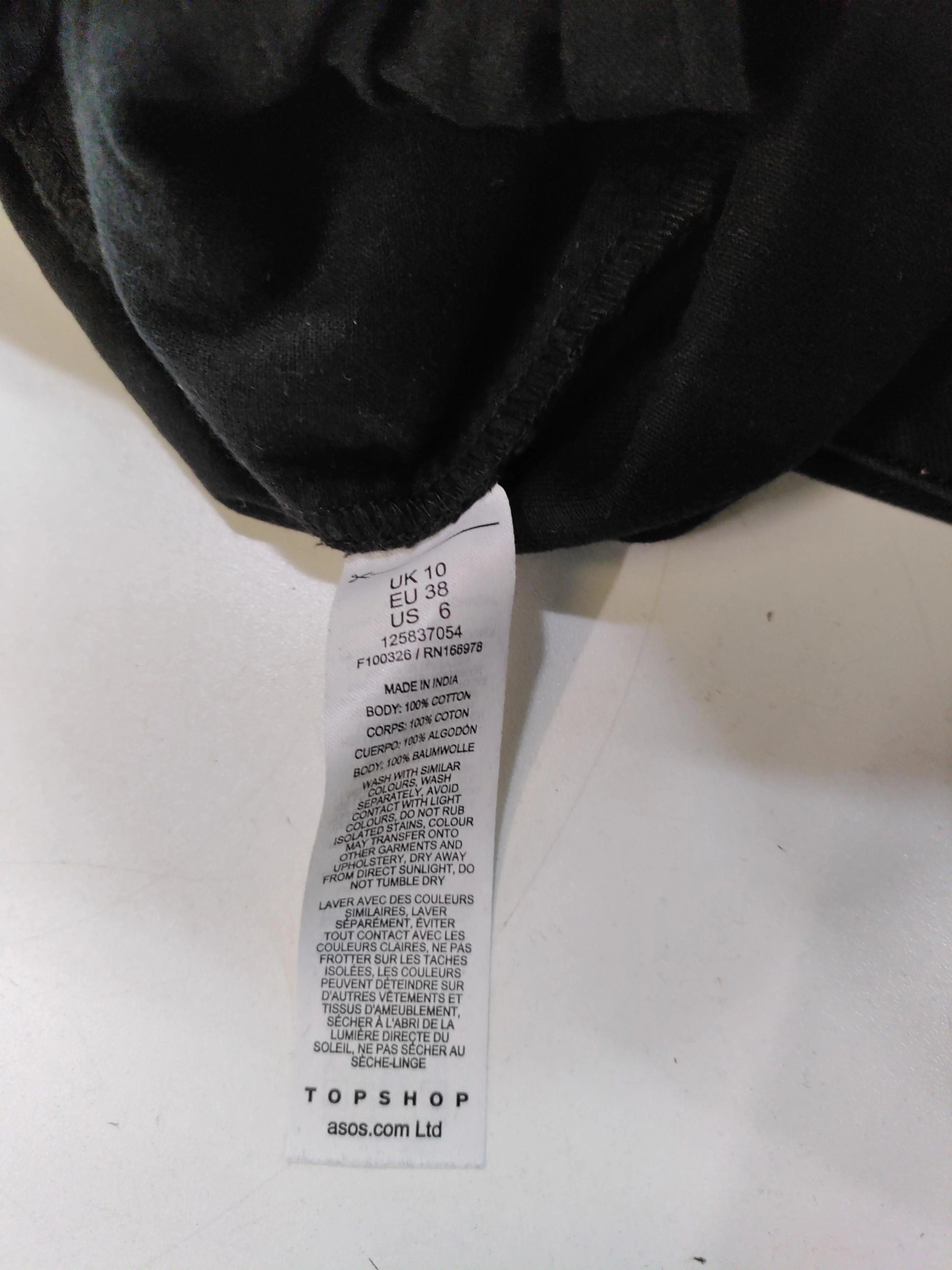 Topshop Women's Trousers UK 10 Black 100% Cotton Straight Chino - Image 7