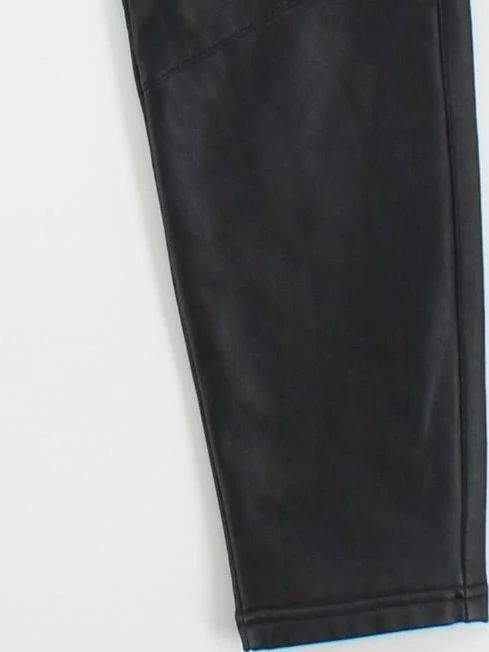 Topshop Women's Trousers UK 10 Black Faux Leather with Polyester, Elastane Chino - Image 4