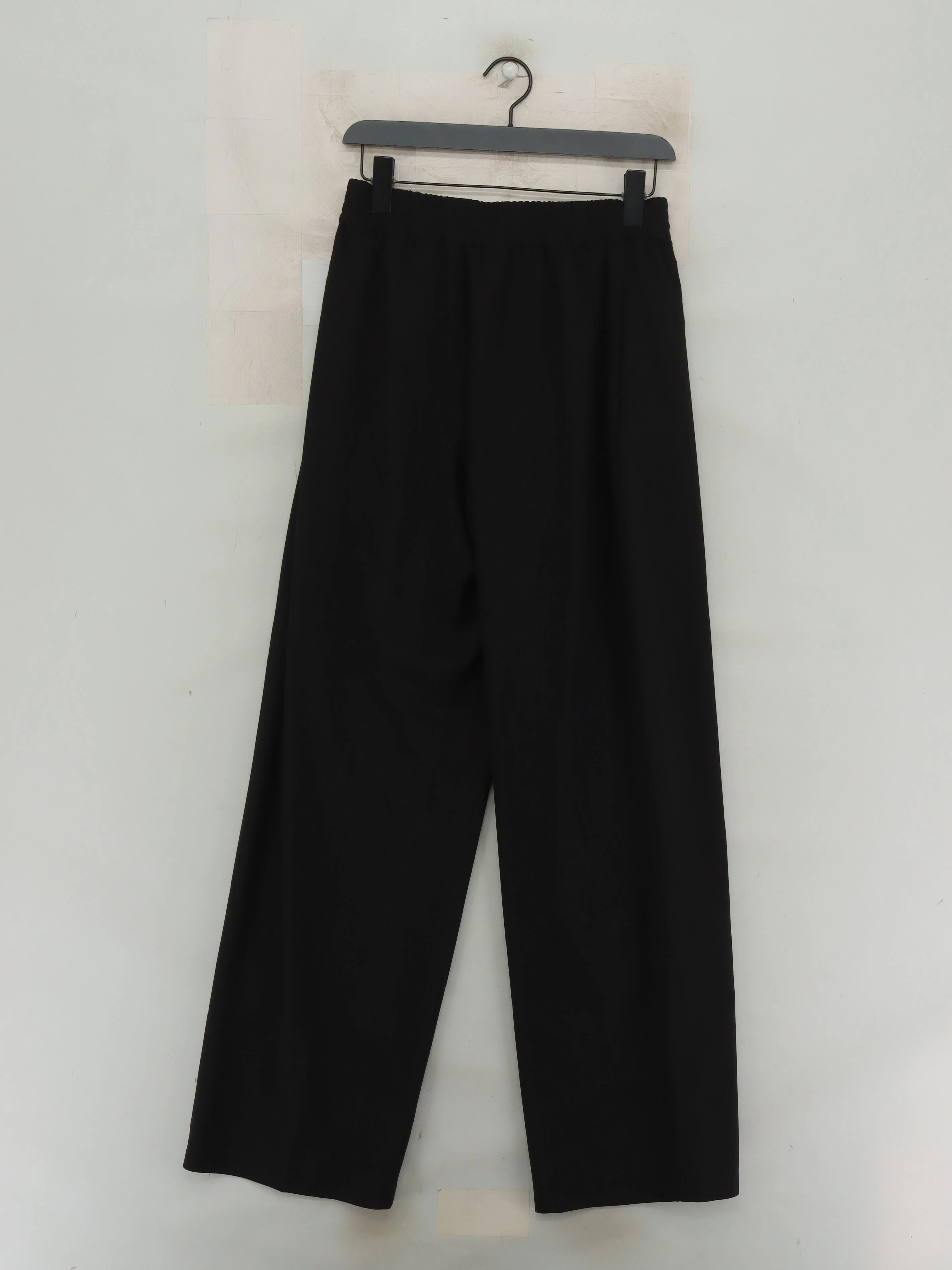 Topshop Women's Trousers UK 10 Black Polyester with Elastane Wide-Leg Sweatpants - Image 2