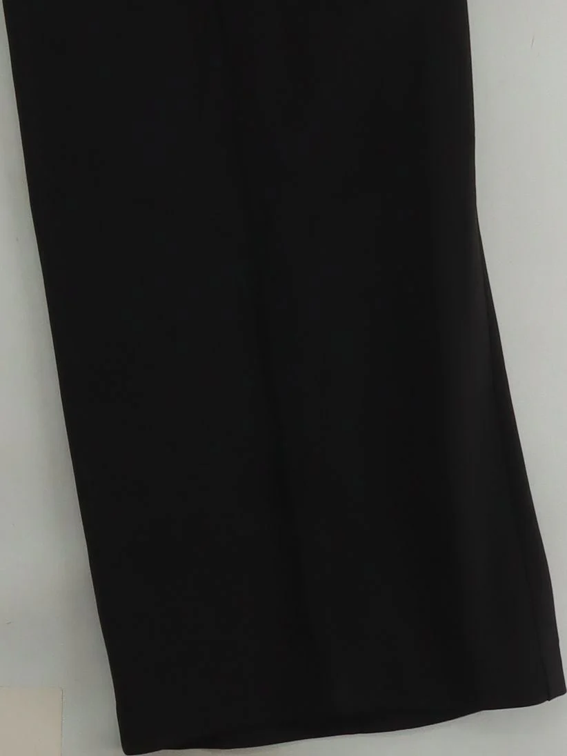 Topshop Women's Trousers UK 10 Black Polyester with Elastane Wide-Leg Sweatpants - Image 4