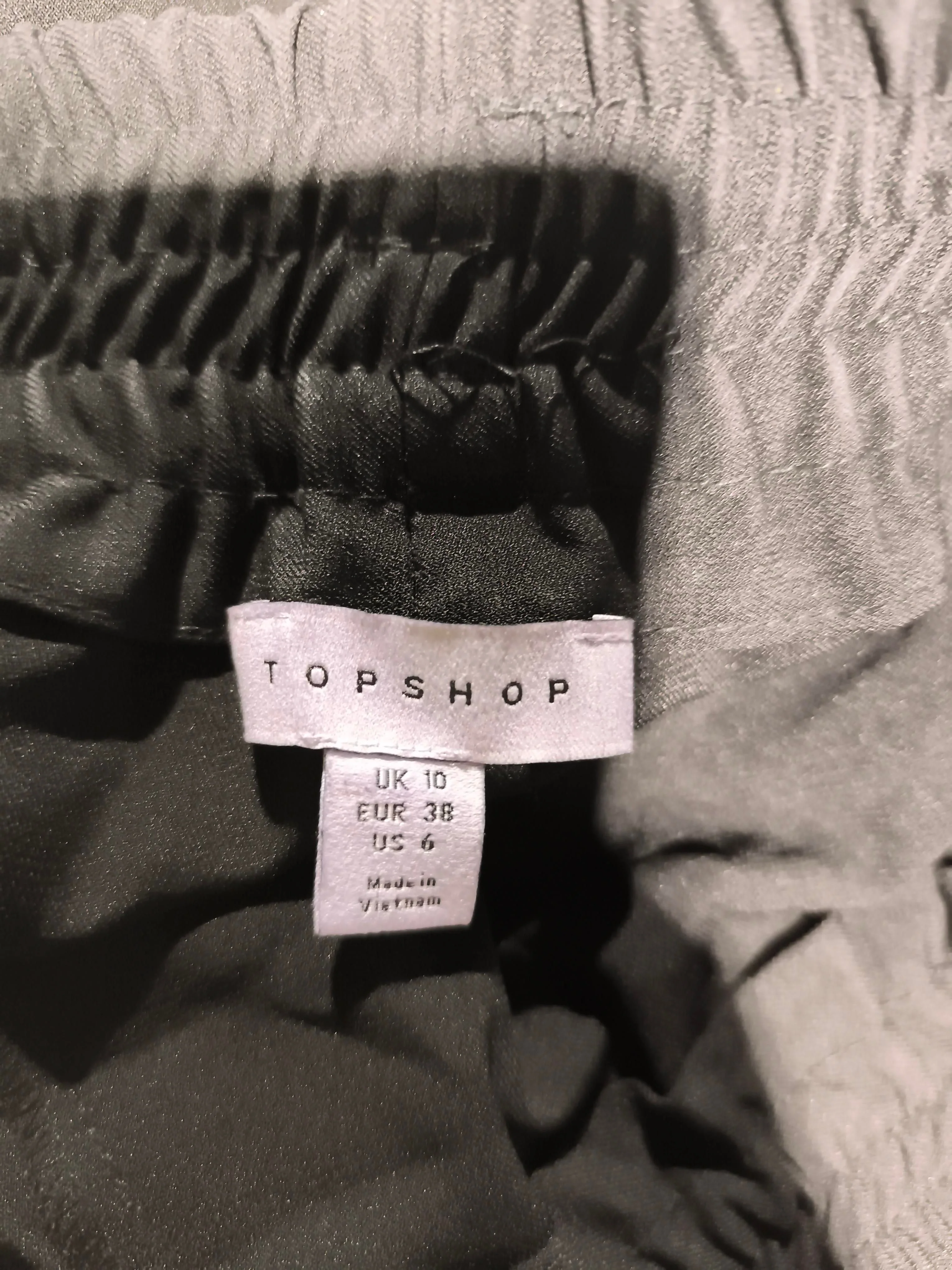 Topshop Women's Trousers UK 10 Black Polyester with Elastane Wide-Leg Sweatpants - Image 5