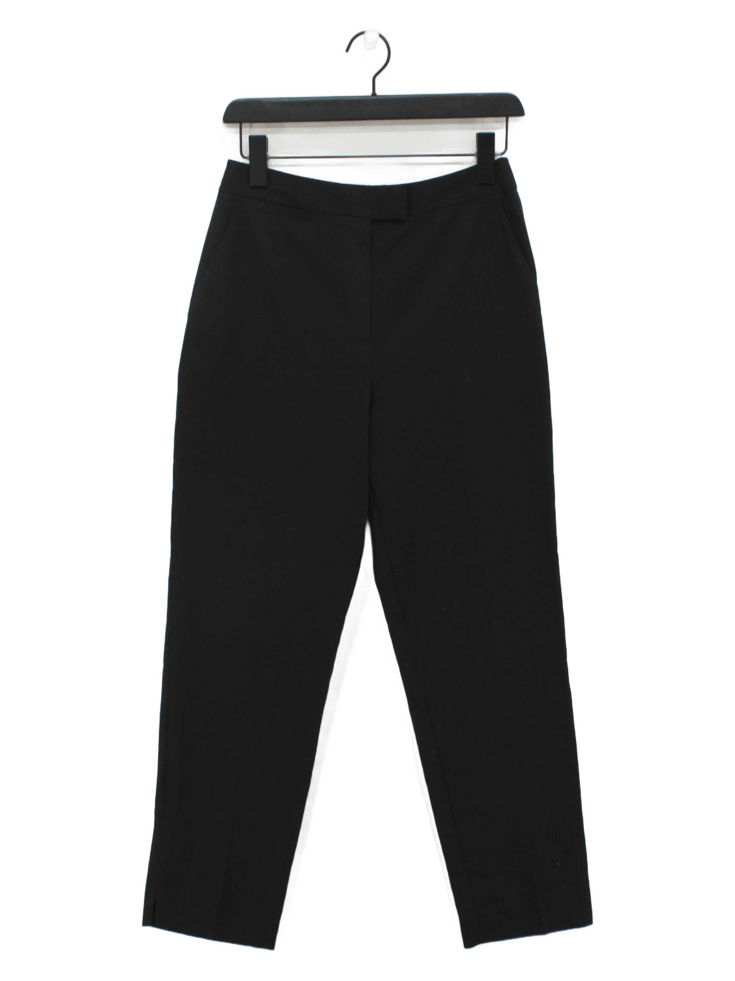 Topshop Women's Trousers UK 10 Black Polyester with Viscose, Elastane Cropped