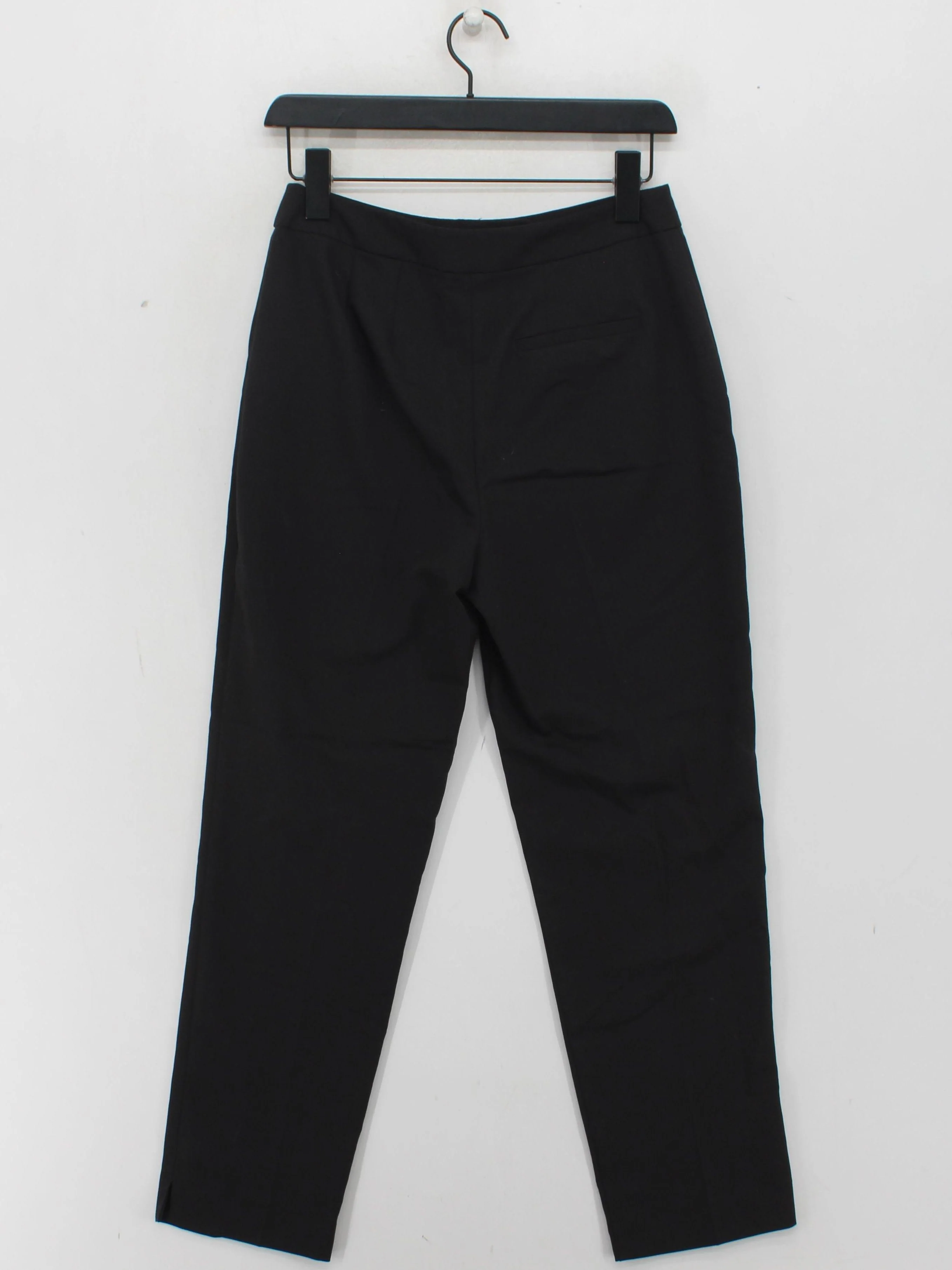 Topshop Women's Trousers UK 10 Black Polyester with Viscose, Elastane Cropped - Image 2