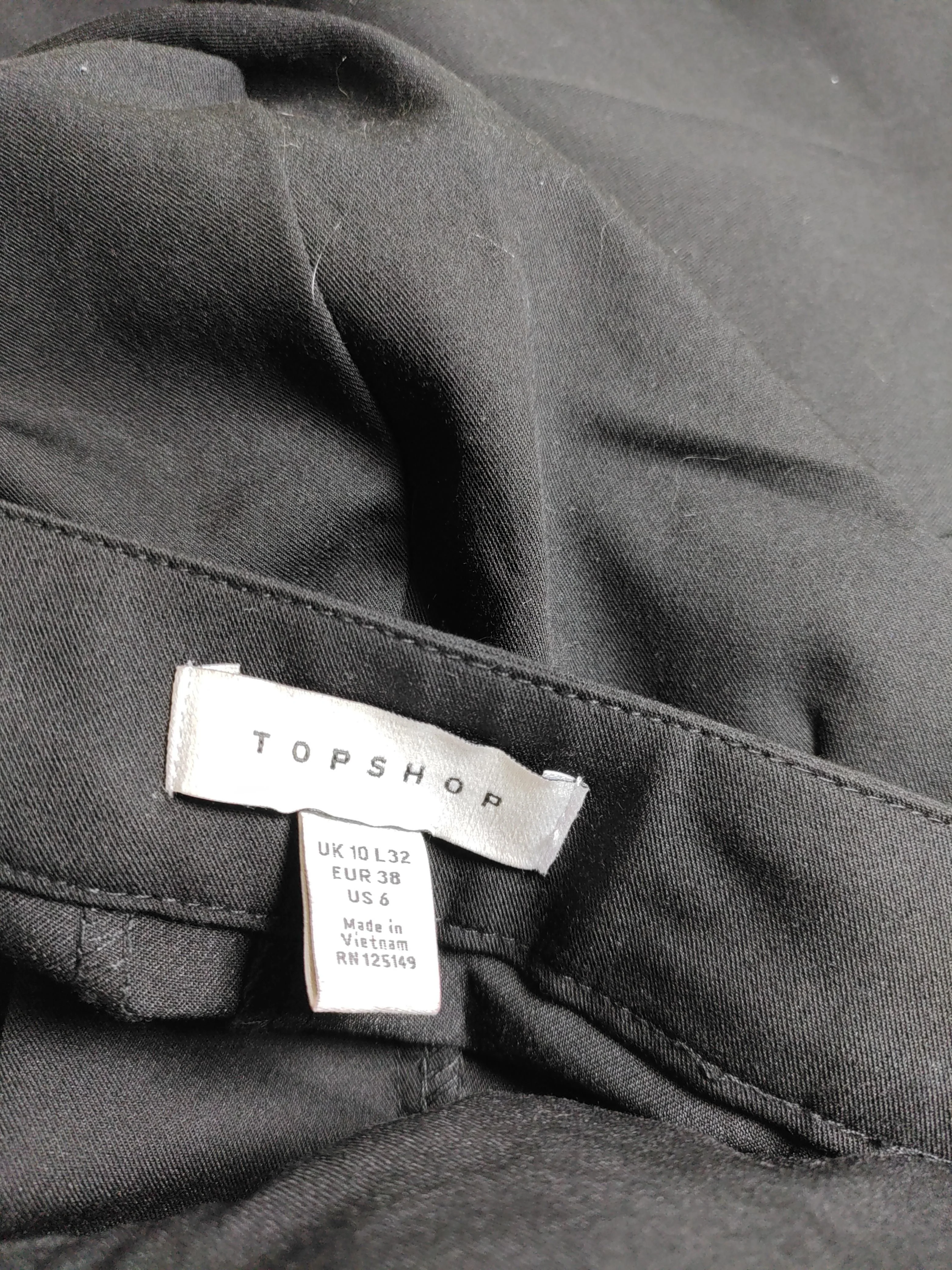 Topshop Women's Trousers UK 10 Black Polyester with Viscose, Elastane Cropped - Image 5