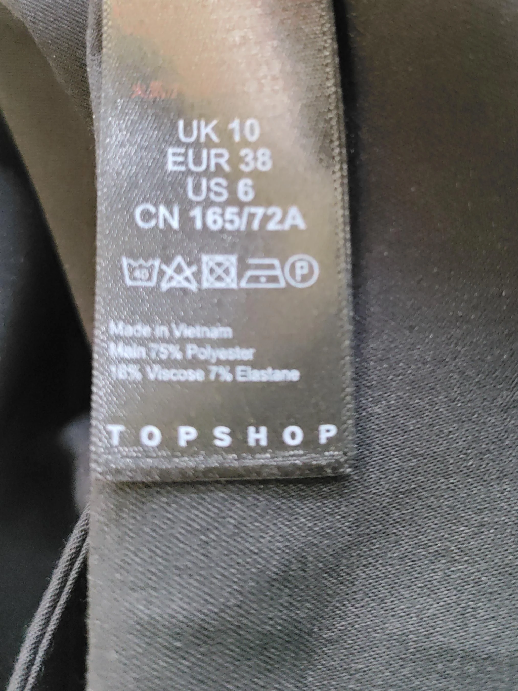 Topshop Women's Trousers UK 10 Black Polyester with Viscose, Elastane Cropped - Image 6