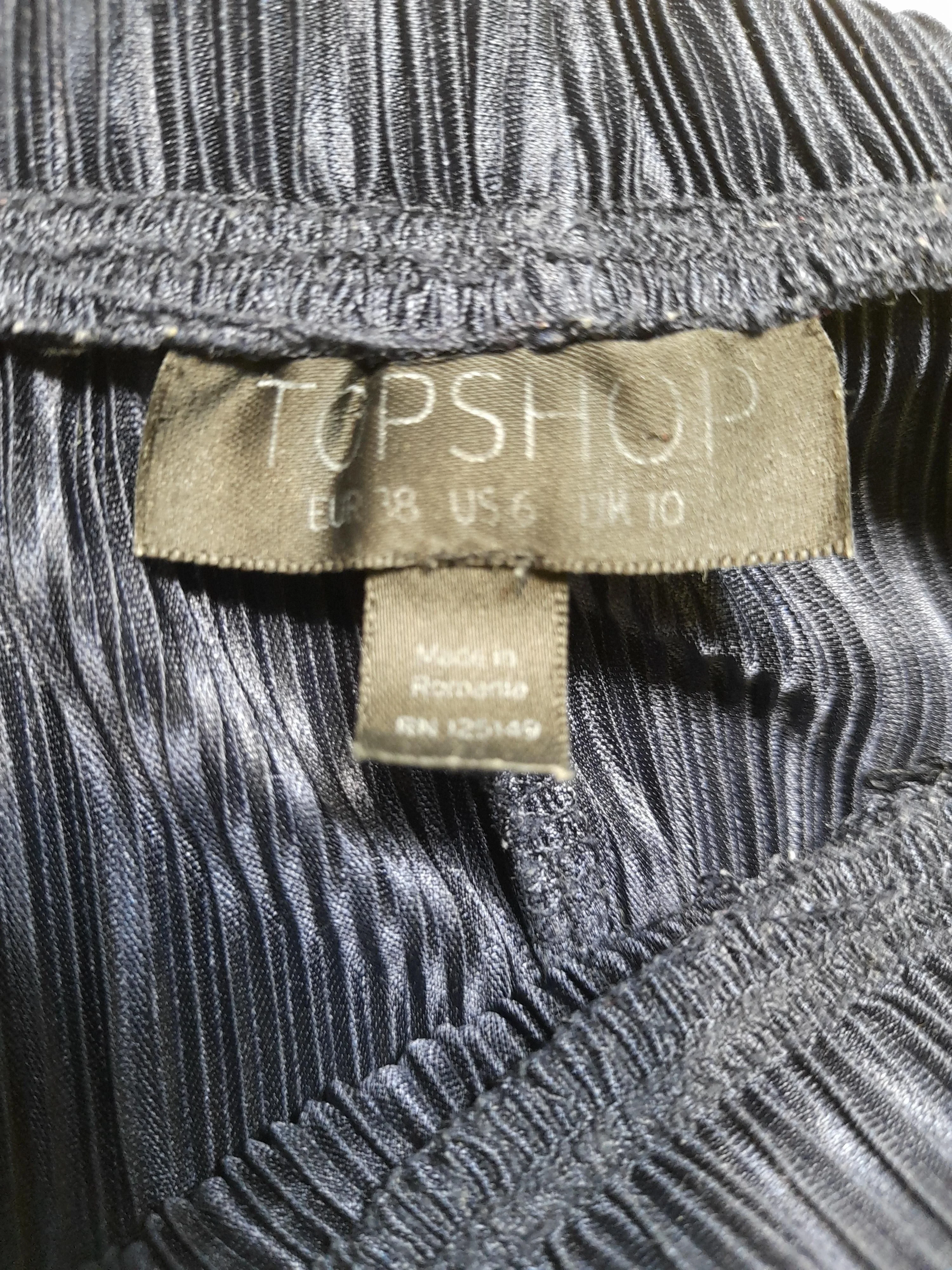 Topshop Women's Trousers UK 10 Blue 100% Polyester Wide-Leg Cropped - Image 5