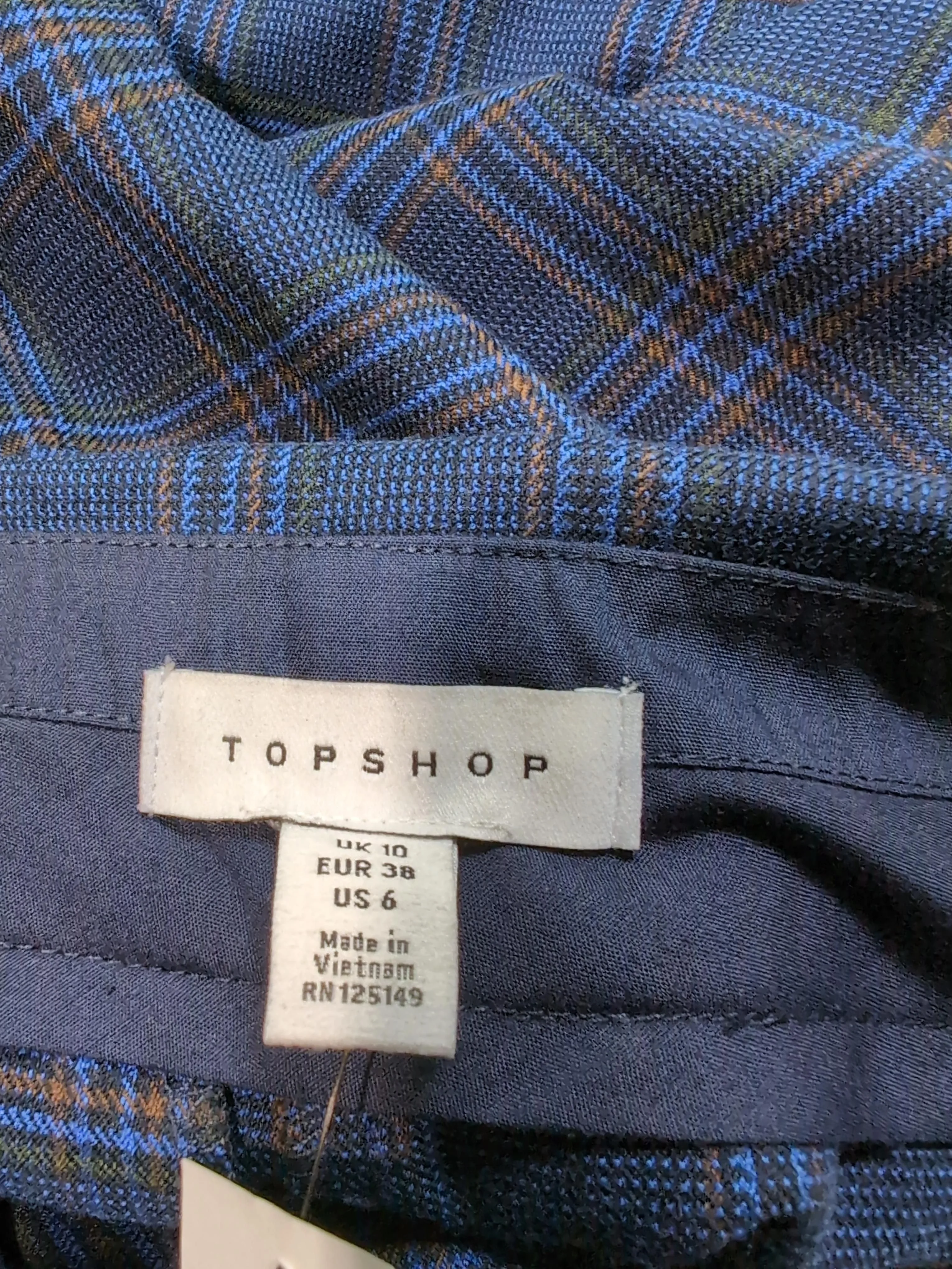 Topshop Women's Trousers UK 10 Blue Polyester with Viscose, Elastane Chino - Image 5