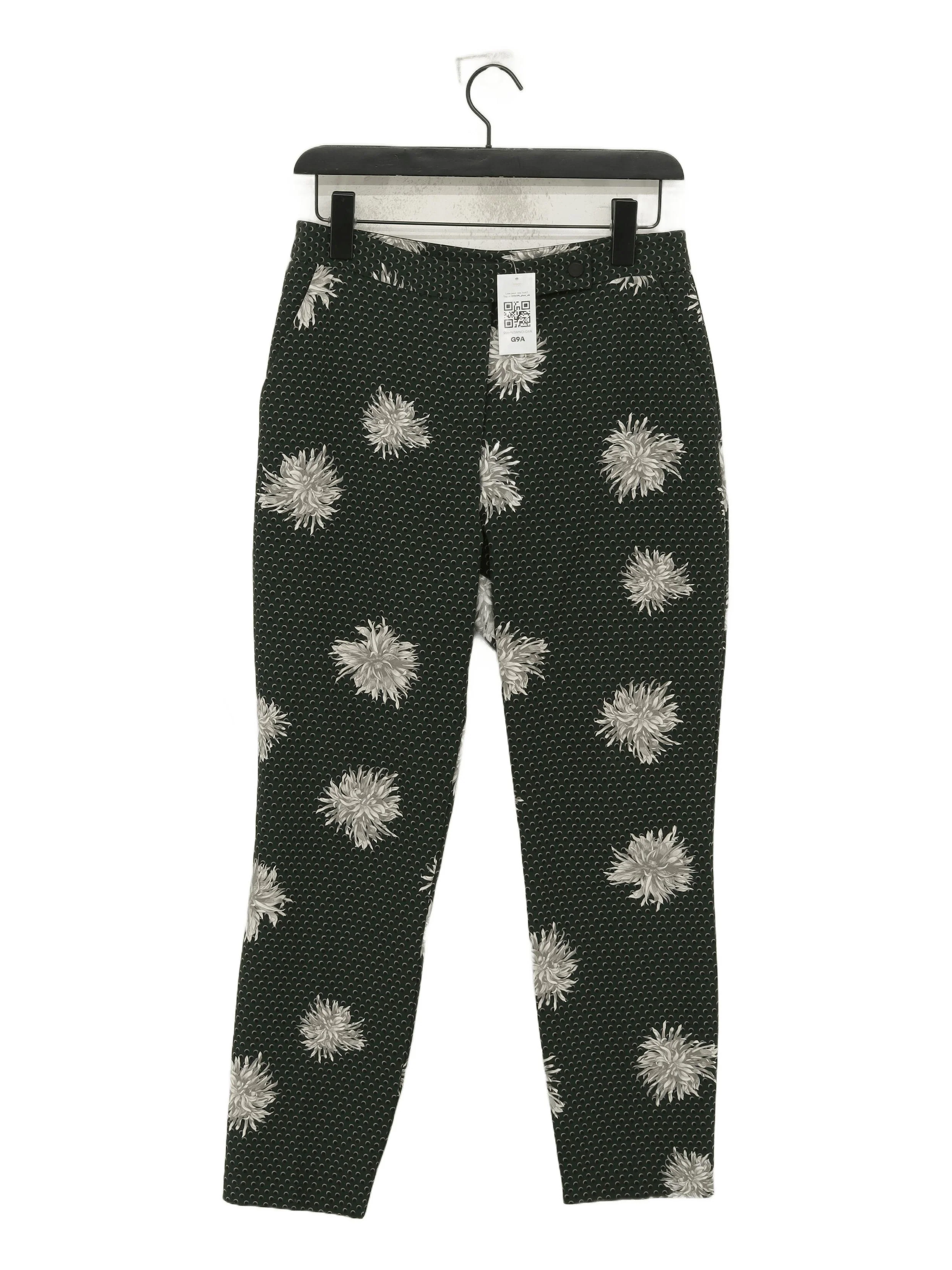 Topshop Women's Trousers UK 10 Green Polyester with Elastane Cropped
