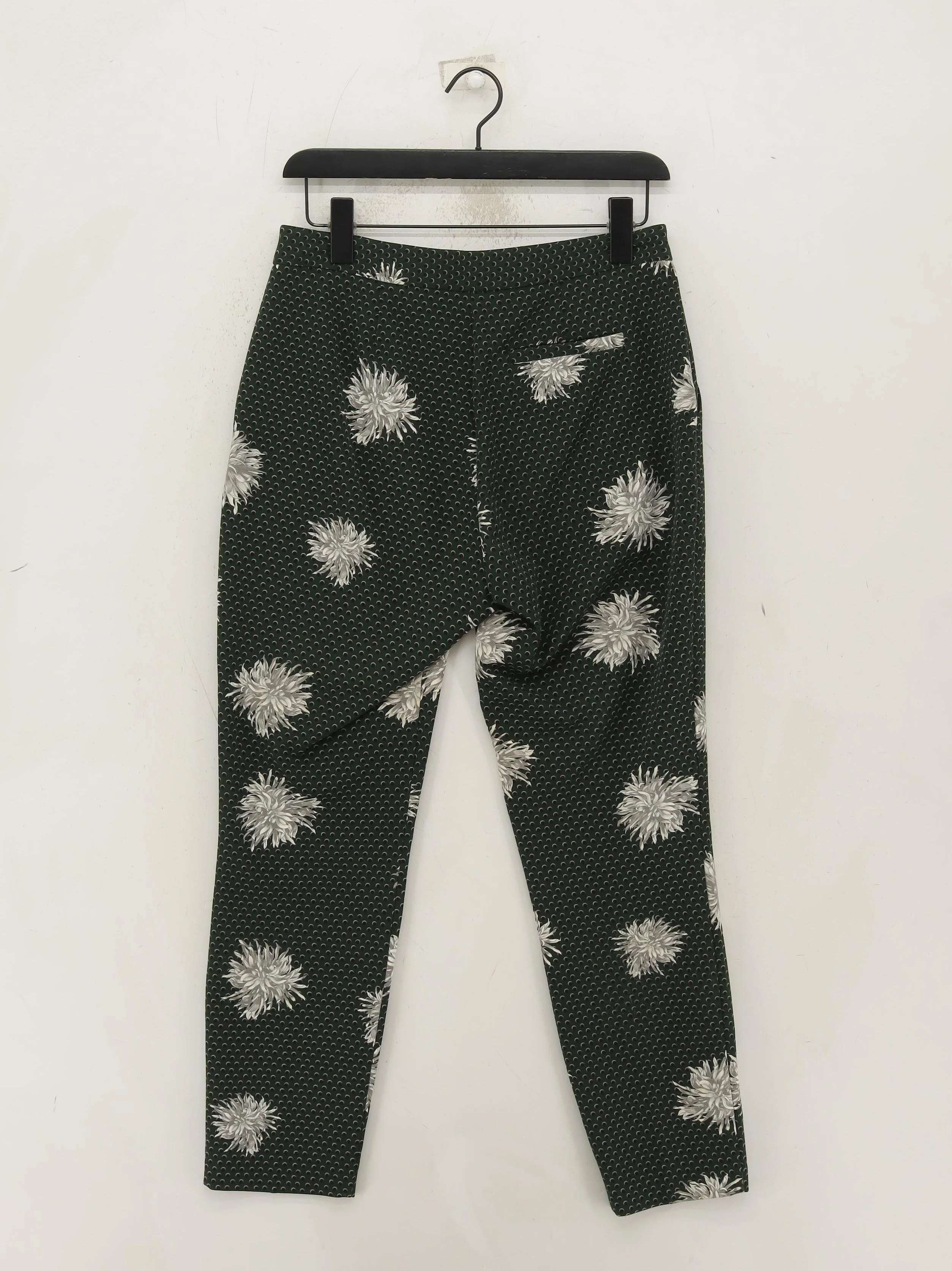 Topshop Women's Trousers UK 10 Green Polyester with Elastane Cropped - Image 2