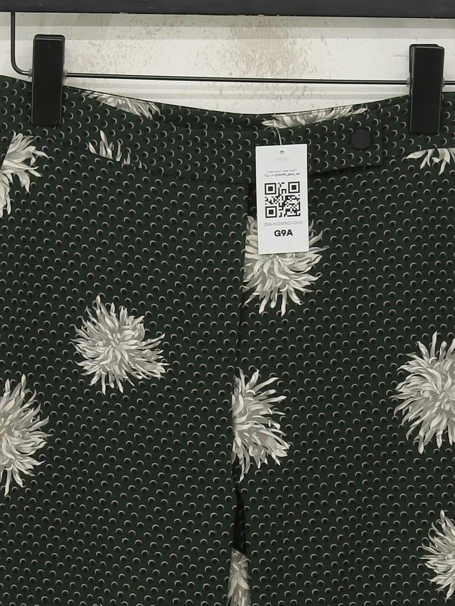 Topshop Women's Trousers UK 10 Green Polyester with Elastane Cropped - Image 3
