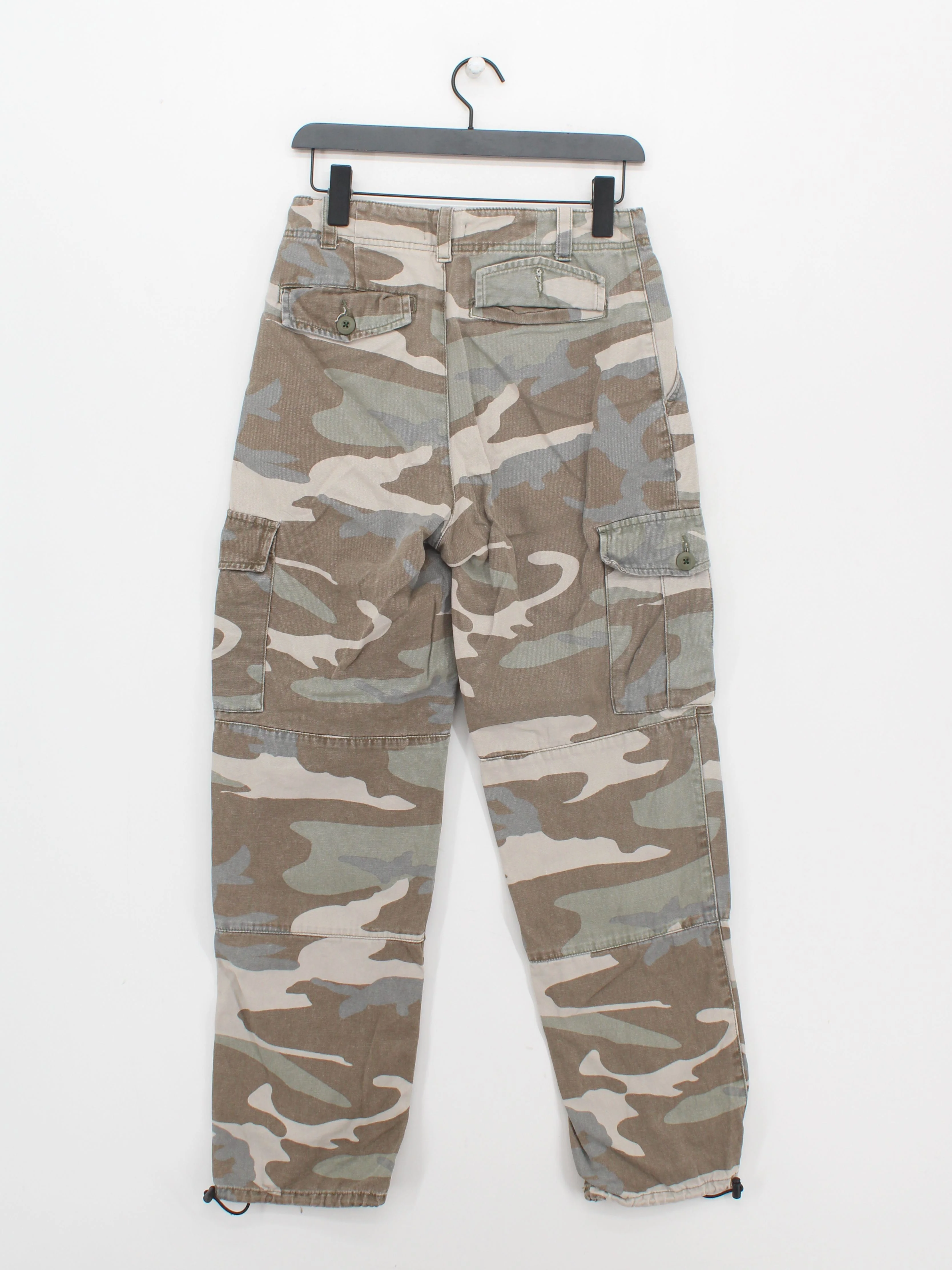 Topshop Women's Trousers UK 10 Multi Camo Cotton with Polyester Tapered Cargo - Image 2