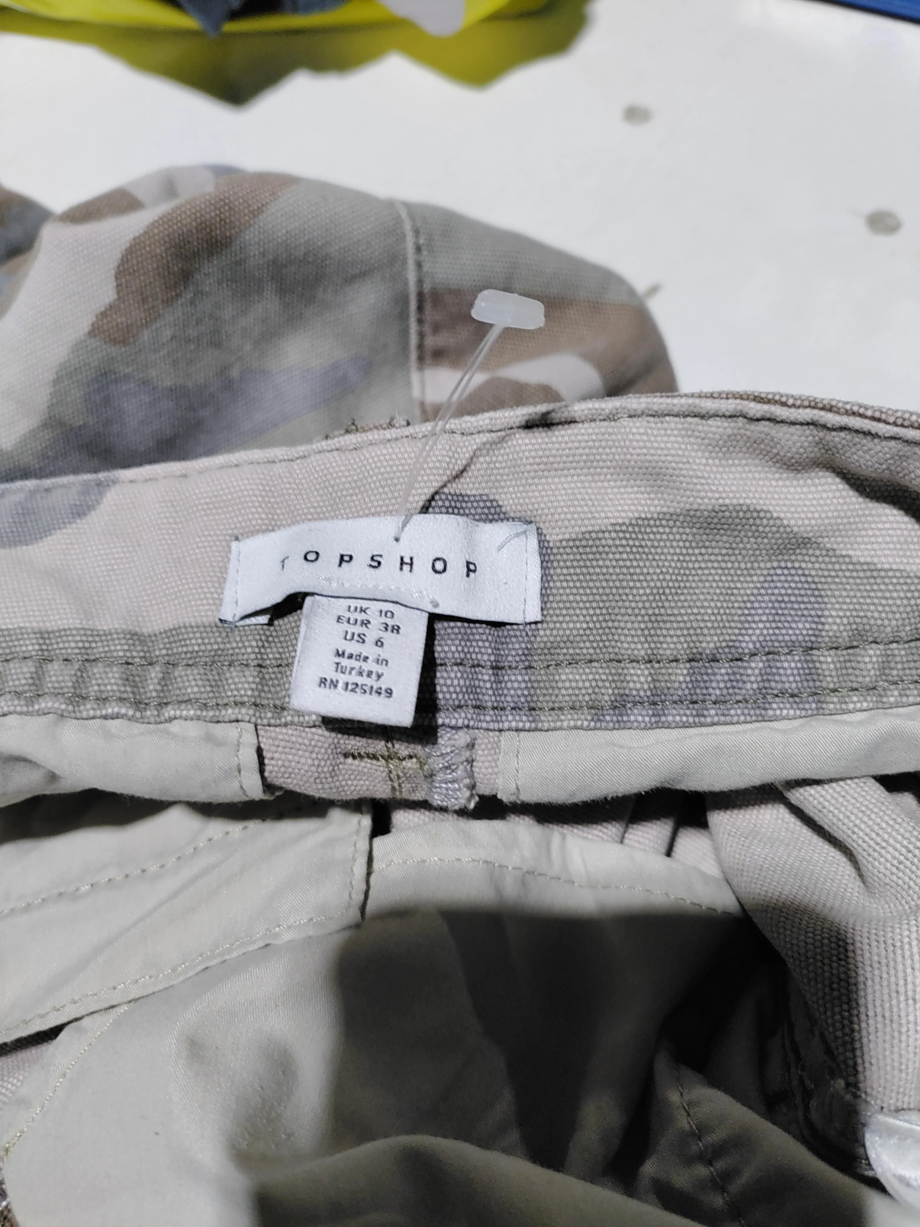 Topshop Women's Trousers UK 10 Multi Camo Cotton with Polyester Tapered Cargo - Image 5