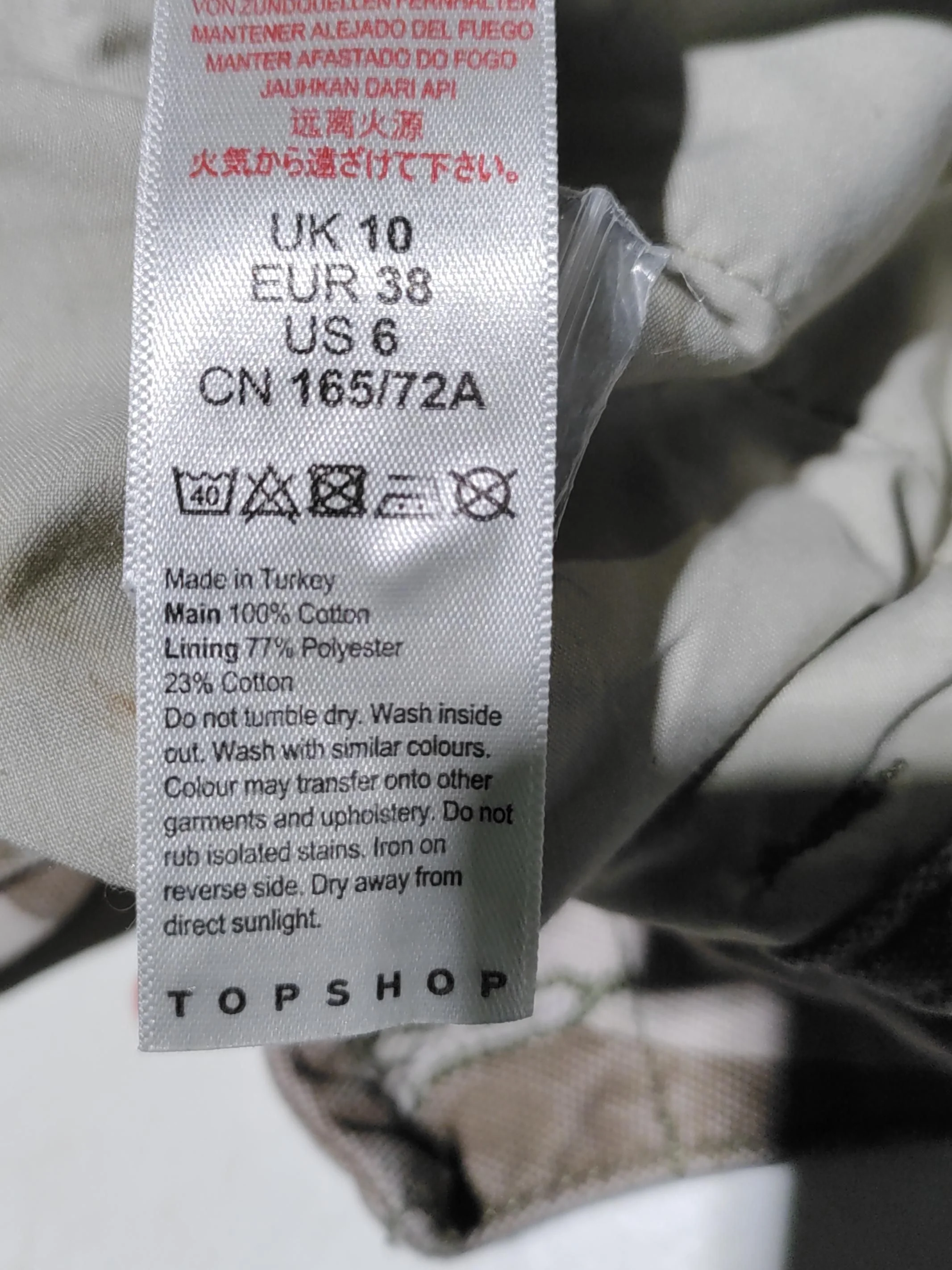 Topshop Women's Trousers UK 10 Multi Camo Cotton with Polyester Tapered Cargo - Image 6