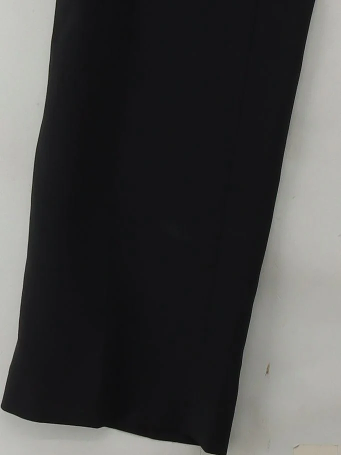 Topshop Women's Trousers UK 12 Black 100% Polyester Straight Chino - Image 4