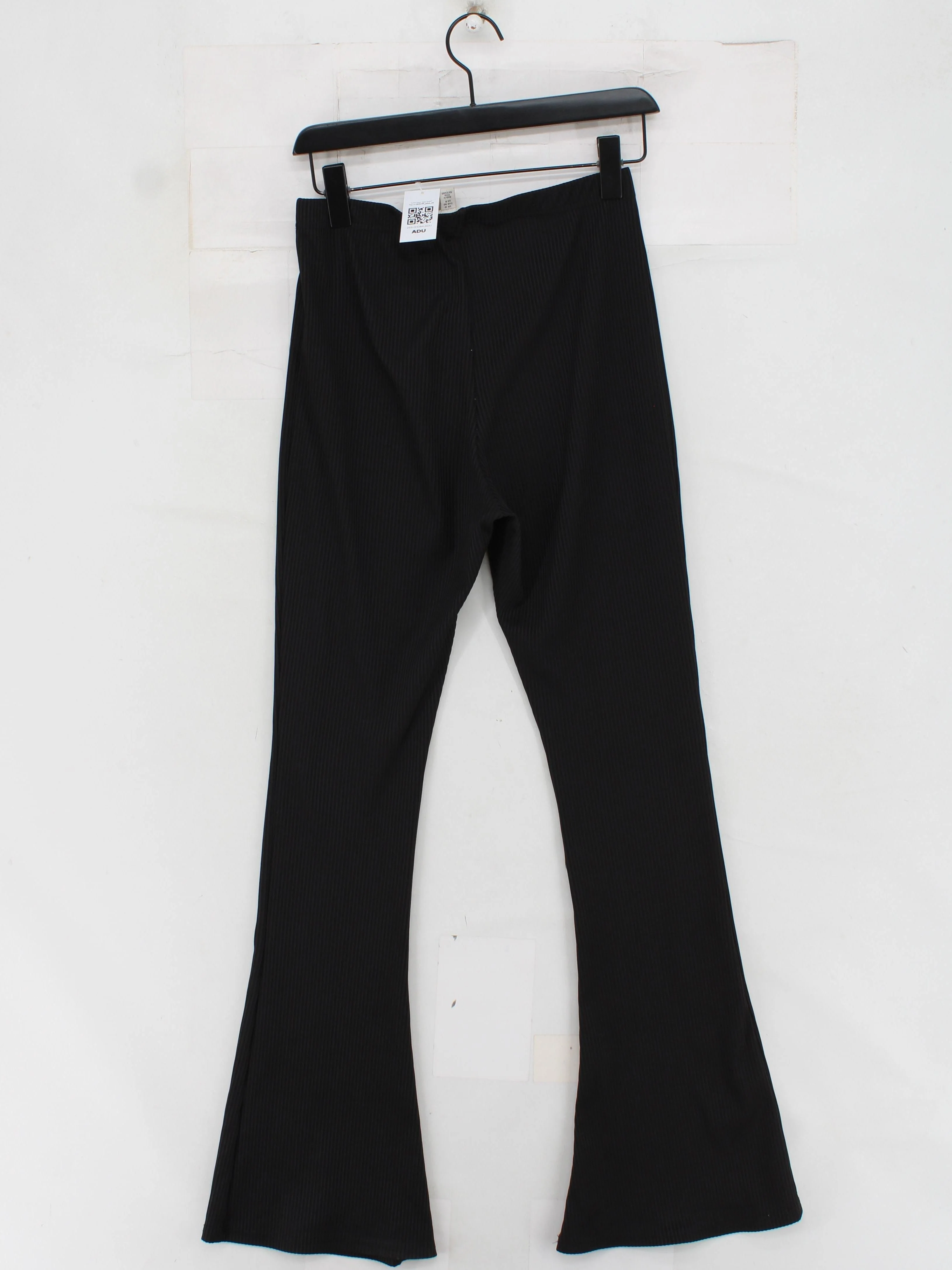 Topshop Women's Trousers UK 12 Black Polyester with Elastane Flared Chino - Image 2