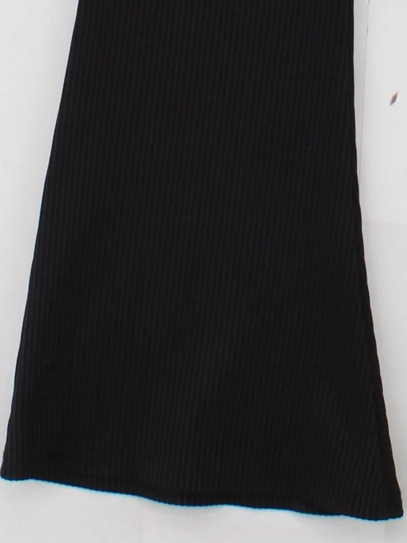 Topshop Women's Trousers UK 12 Black Polyester with Elastane Flared Chino - Image 4
