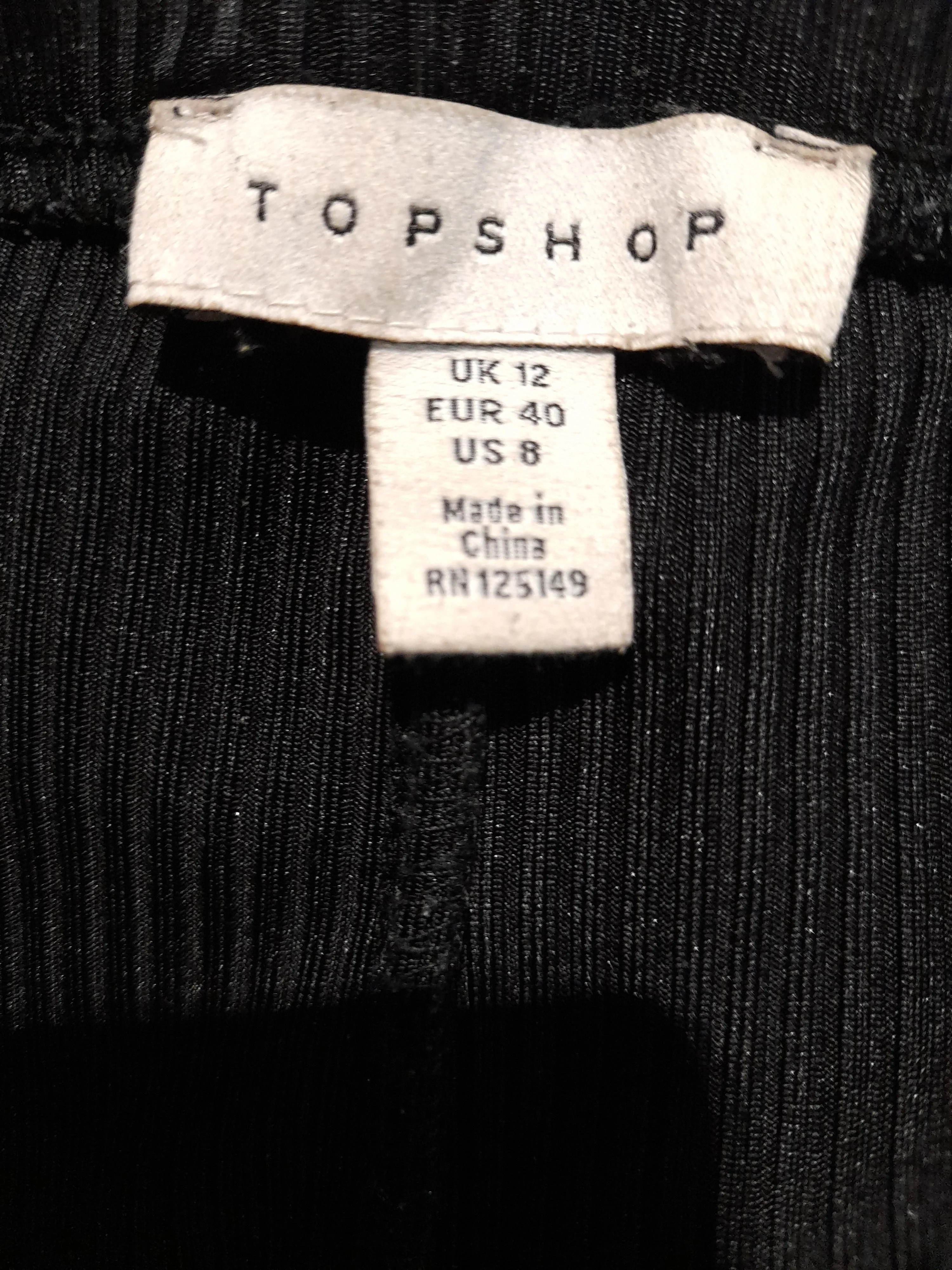 Topshop Women's Trousers UK 12 Black Polyester with Elastane Flared Chino - Image 6