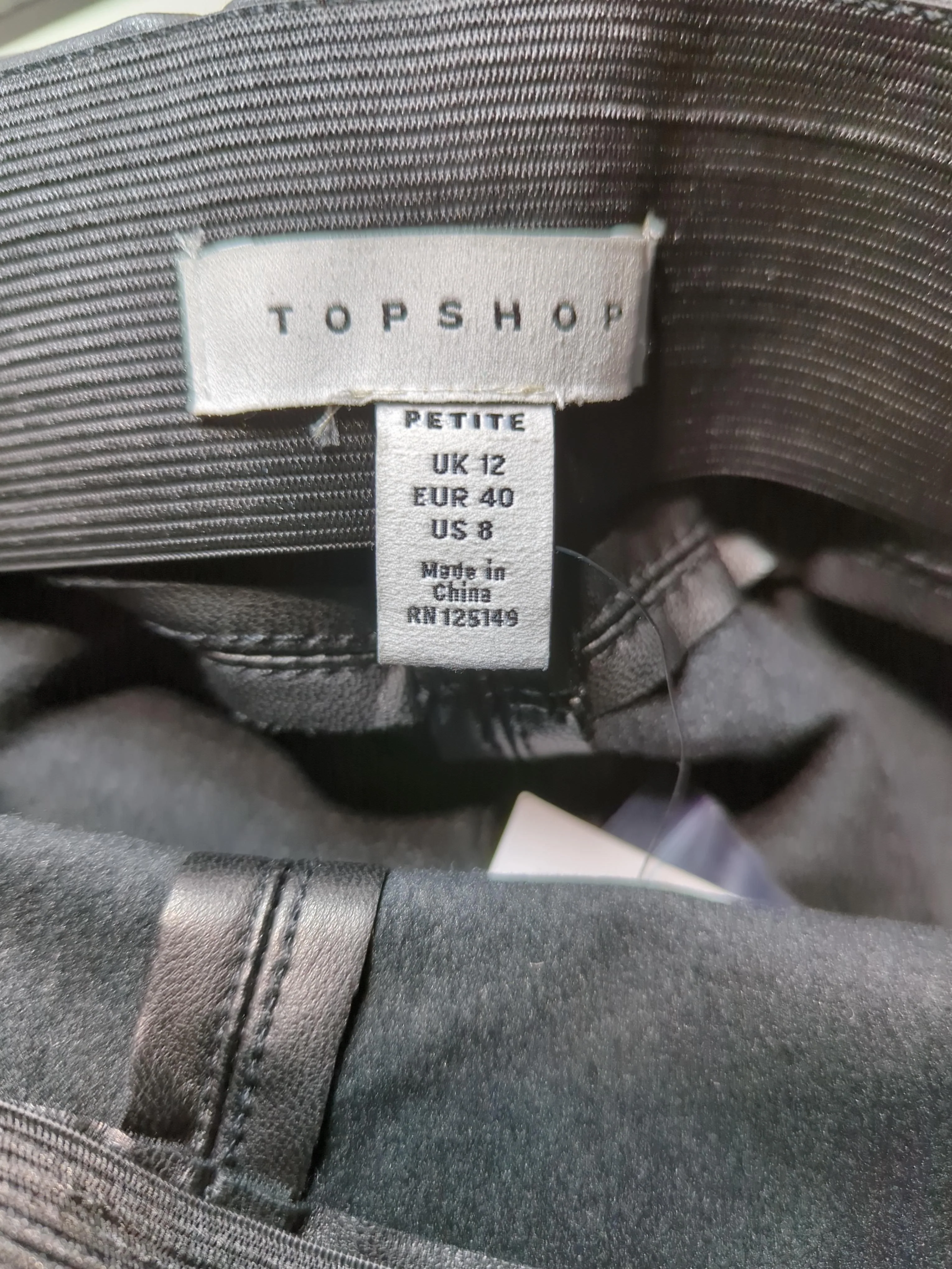 Topshop Women's Trousers UK 12 Black Polyester with Elastane, Other Skinny Chino - Image 5