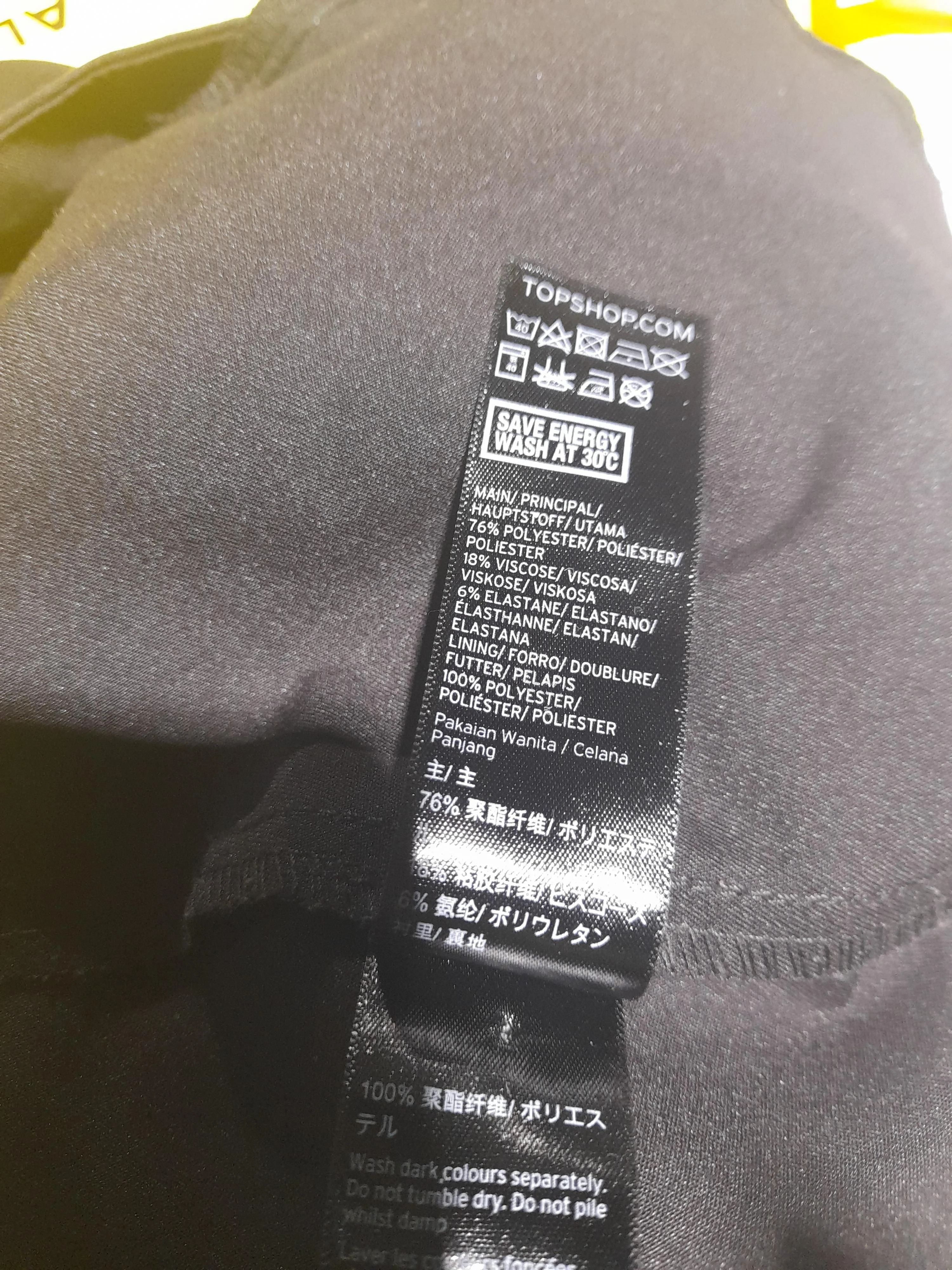 Topshop Women's Trousers UK 12 Black Polyester with Viscose, Elastane Chino - Image 6
