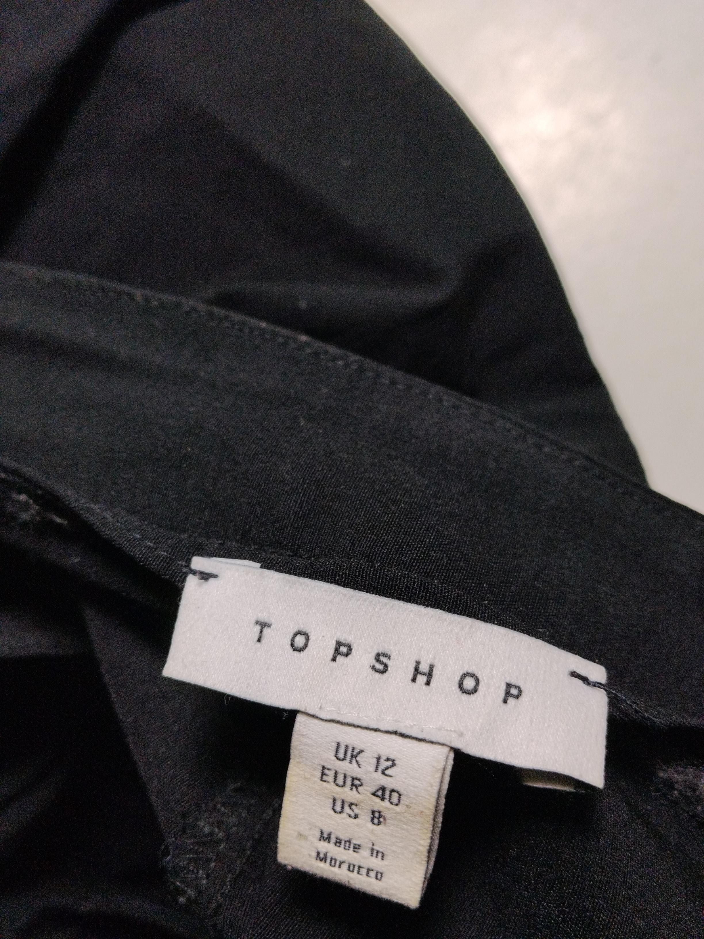 Topshop Women's Trousers UK 12 Black Viscose with Nylon, Elastane Flared Chino - Image 6