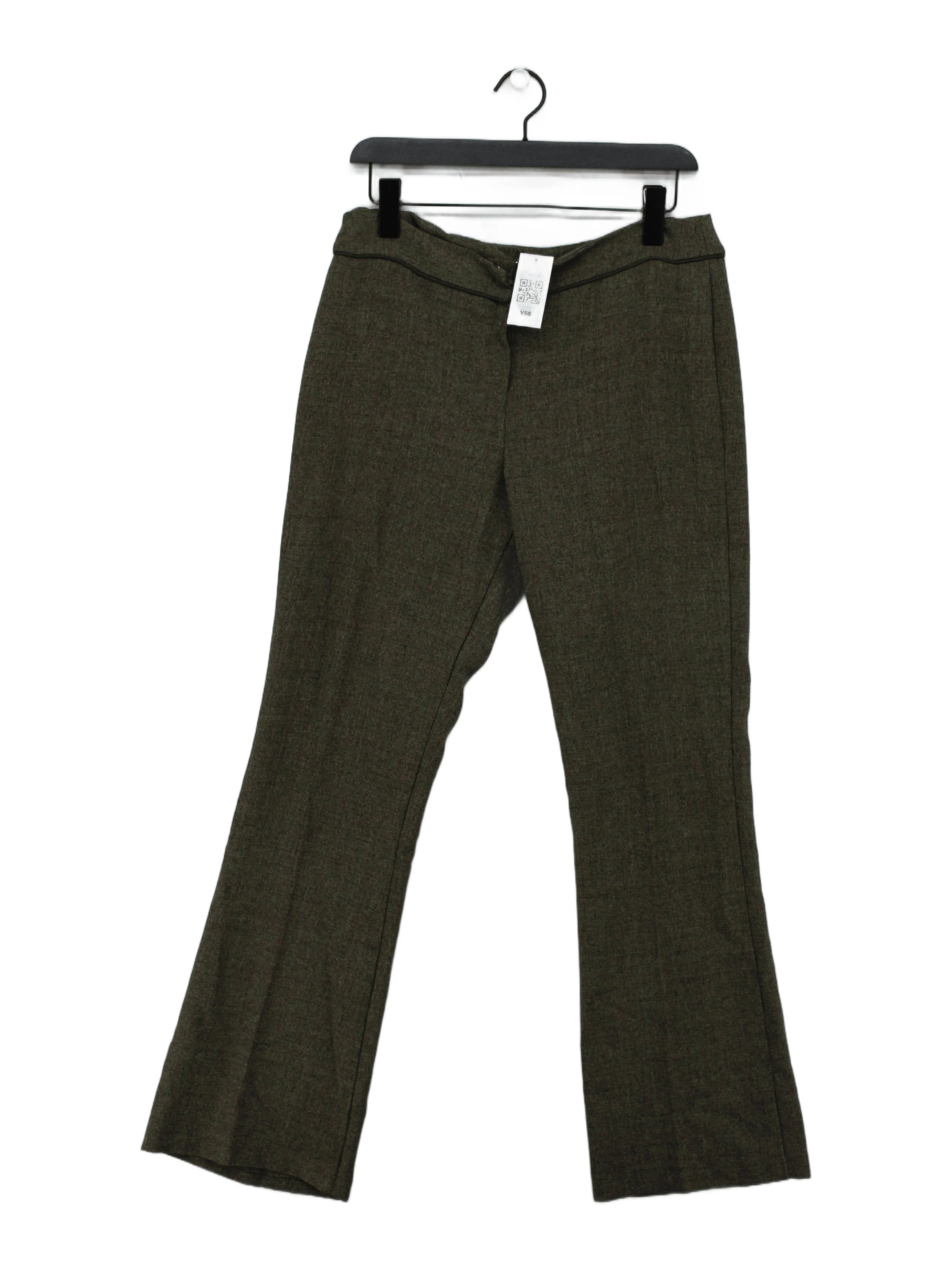 Topshop Women's Trousers UK 12 Green 100% Polyester Flared Rain Trousers