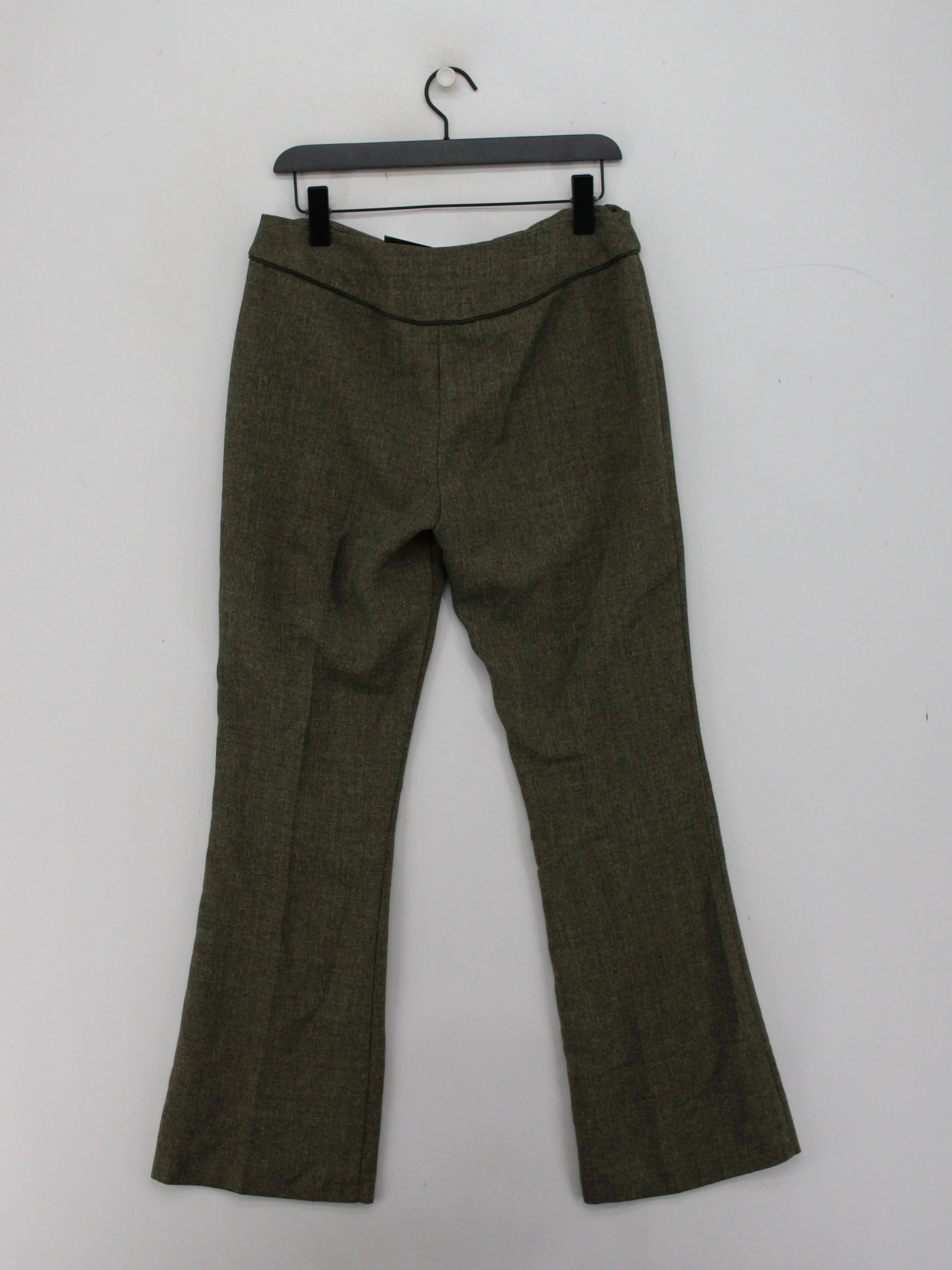 Topshop Women's Trousers UK 12 Green 100% Polyester Flared Rain Trousers - Image 2