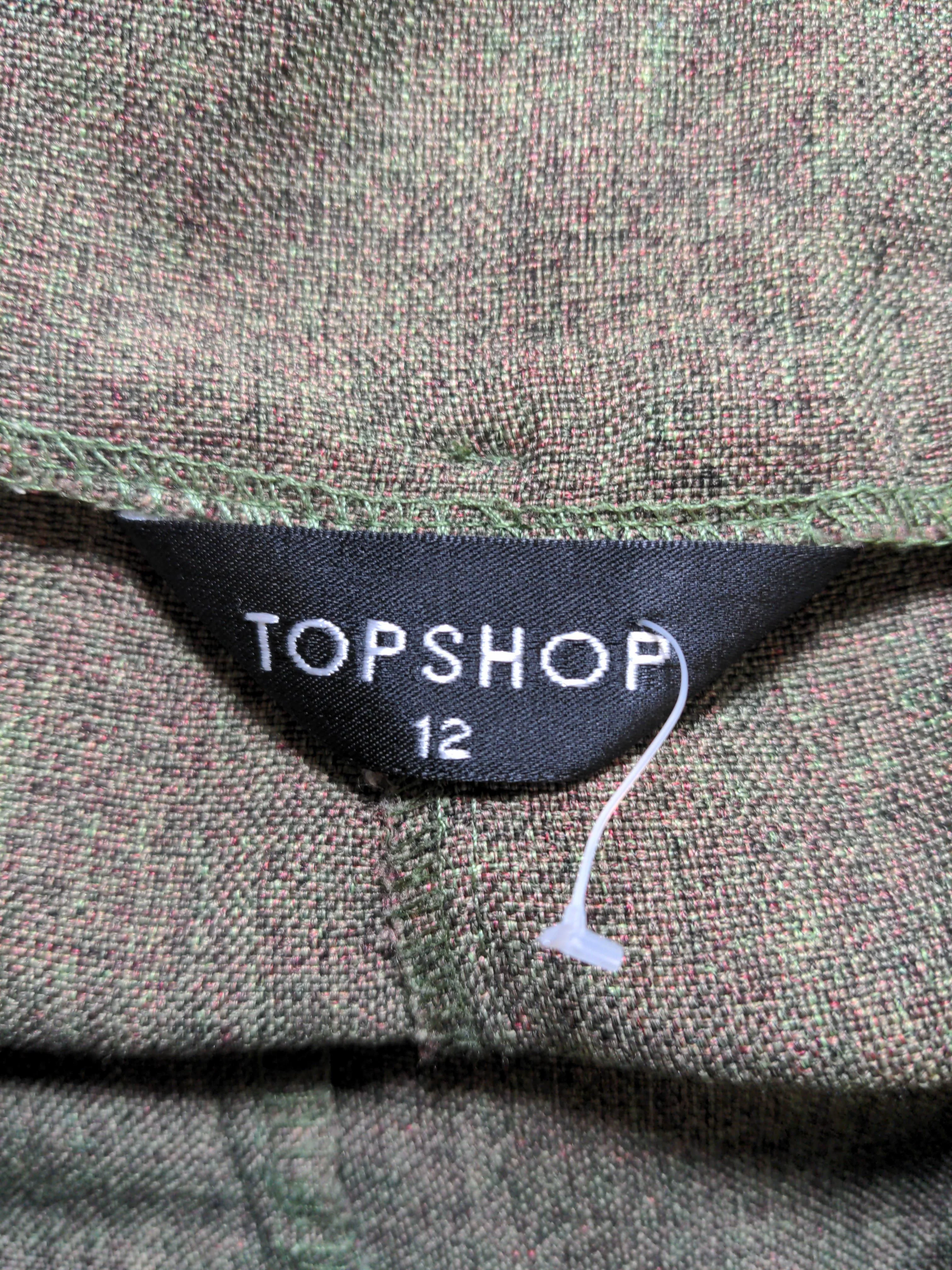 Topshop Women's Trousers UK 12 Green 100% Polyester Flared Rain Trousers - Image 5