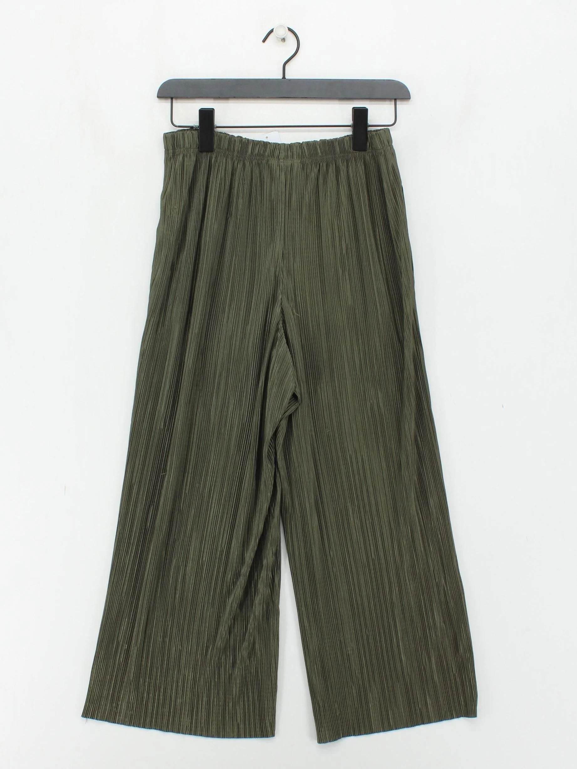 Topshop Women's Trousers UK 12 Green 100% Polyester Wide-Leg Sweatpants - Image 2