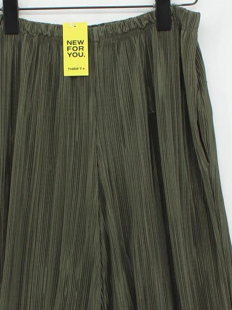 Topshop Women's Trousers UK 12 Green 100% Polyester Wide-Leg Sweatpants - Image 3