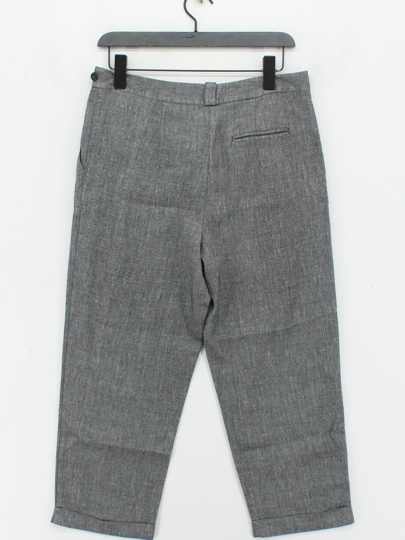 Topshop Women's Trousers UK 12 Grey Linen - Image 2
