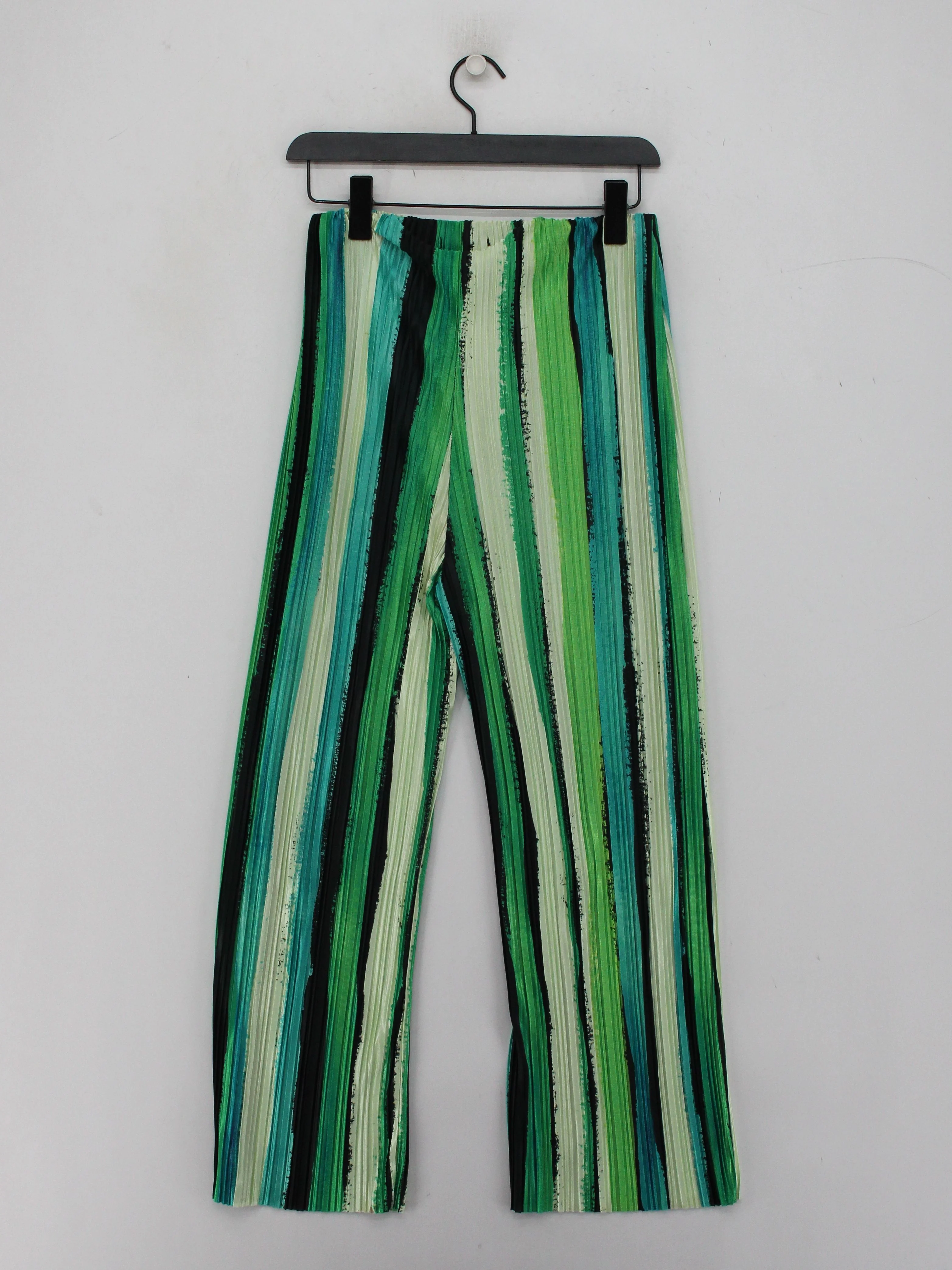 Topshop Women's Trousers UK 12 Multi Striped 100% Polyester Wide-Leg Capri - Image 2