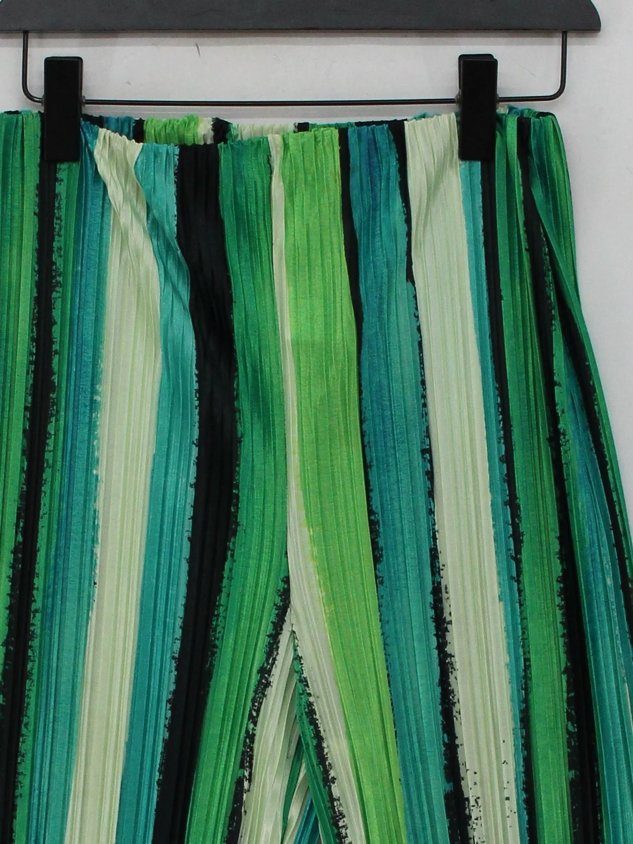 Topshop Women's Trousers UK 12 Multi Striped 100% Polyester Wide-Leg Capri - Image 3