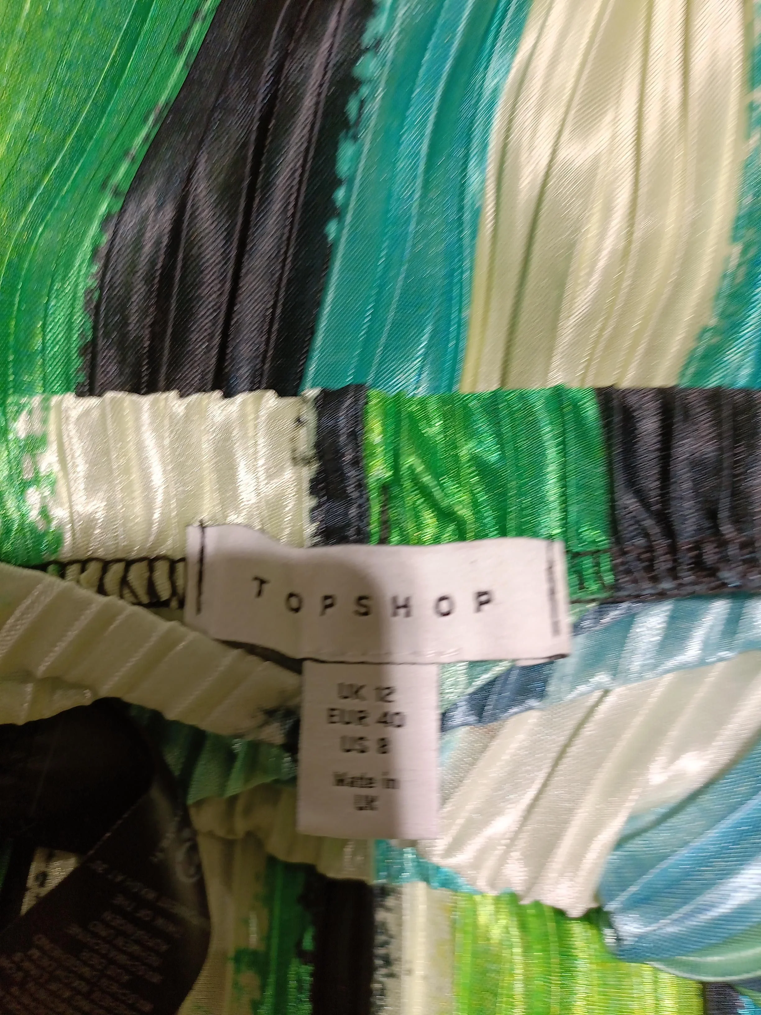 Topshop Women's Trousers UK 12 Multi Striped 100% Polyester Wide-Leg Capri - Image 5