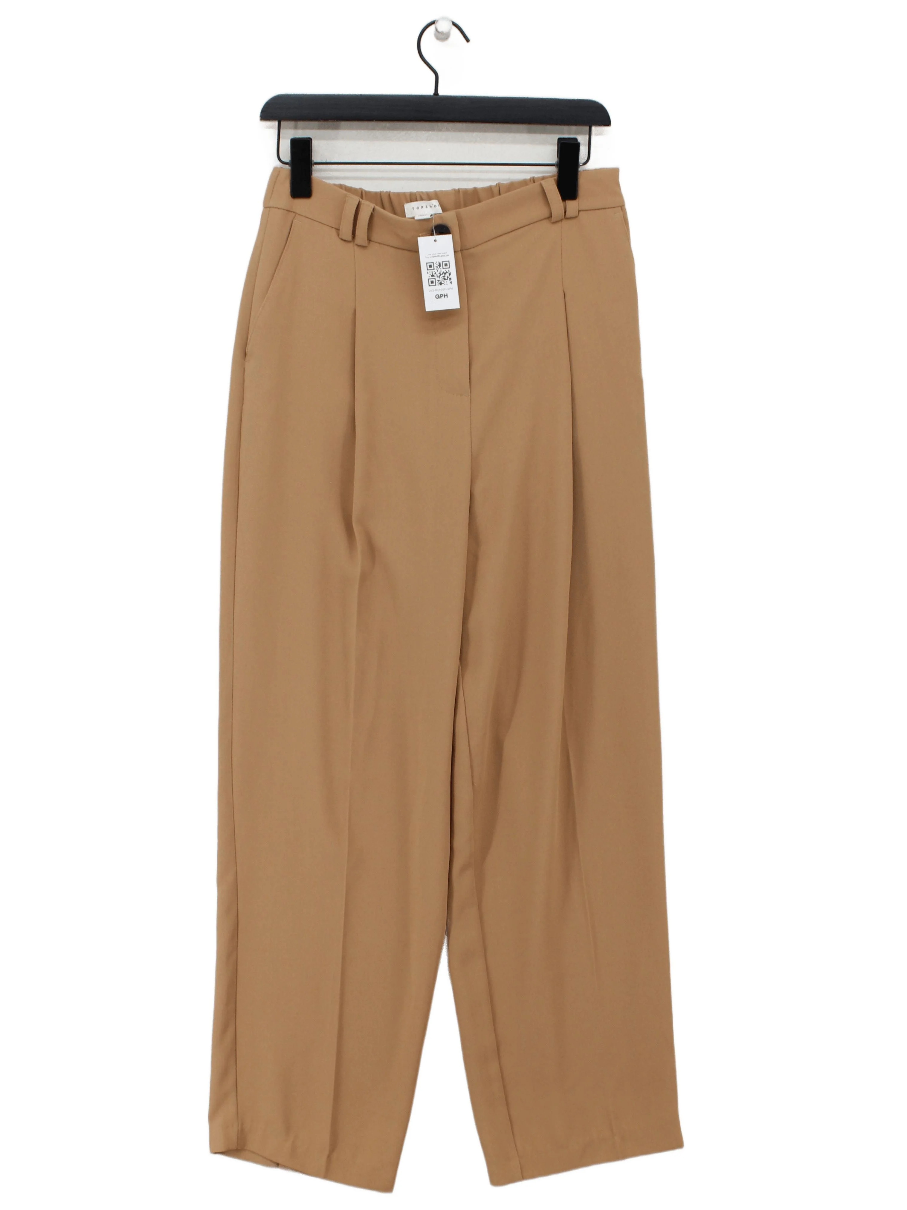 Topshop Women's Trousers UK 12 Tan 100% Other Wide-Leg Chino