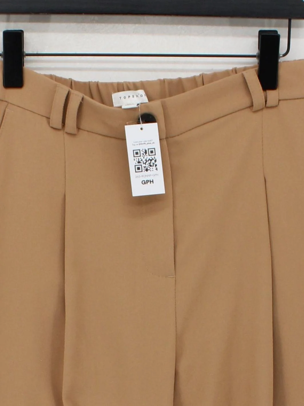 Topshop Women's Trousers UK 12 Tan 100% Other Wide-Leg Chino - Image 3