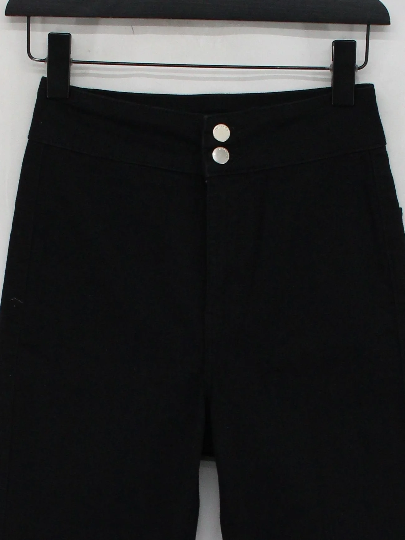 Topshop Women's Trousers UK 6 Black Cotton with Polyester, Elastane Flared Chino - Image 3