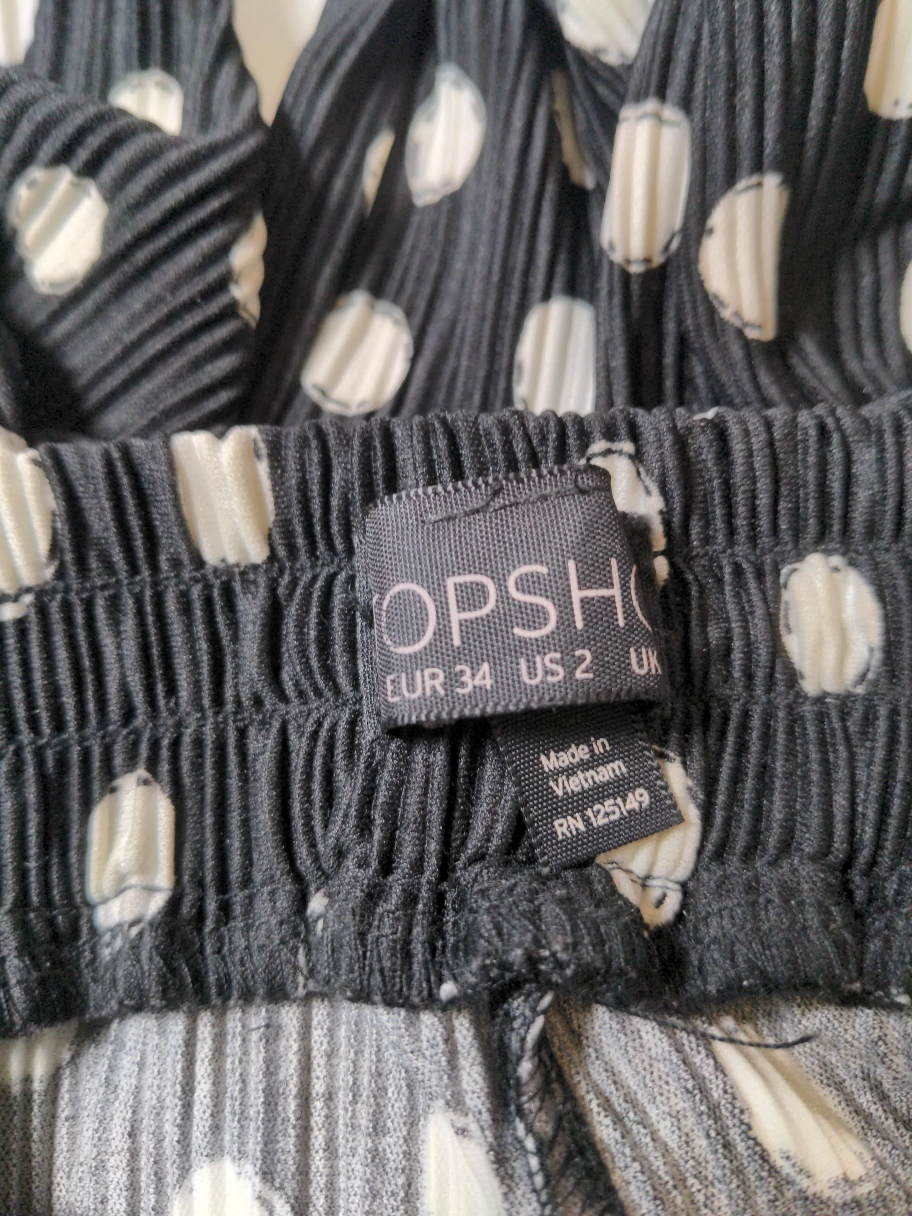 Topshop Women's Trousers UK 6 Black Polkadot 100% Other Wide-Leg Cropped - Image 5