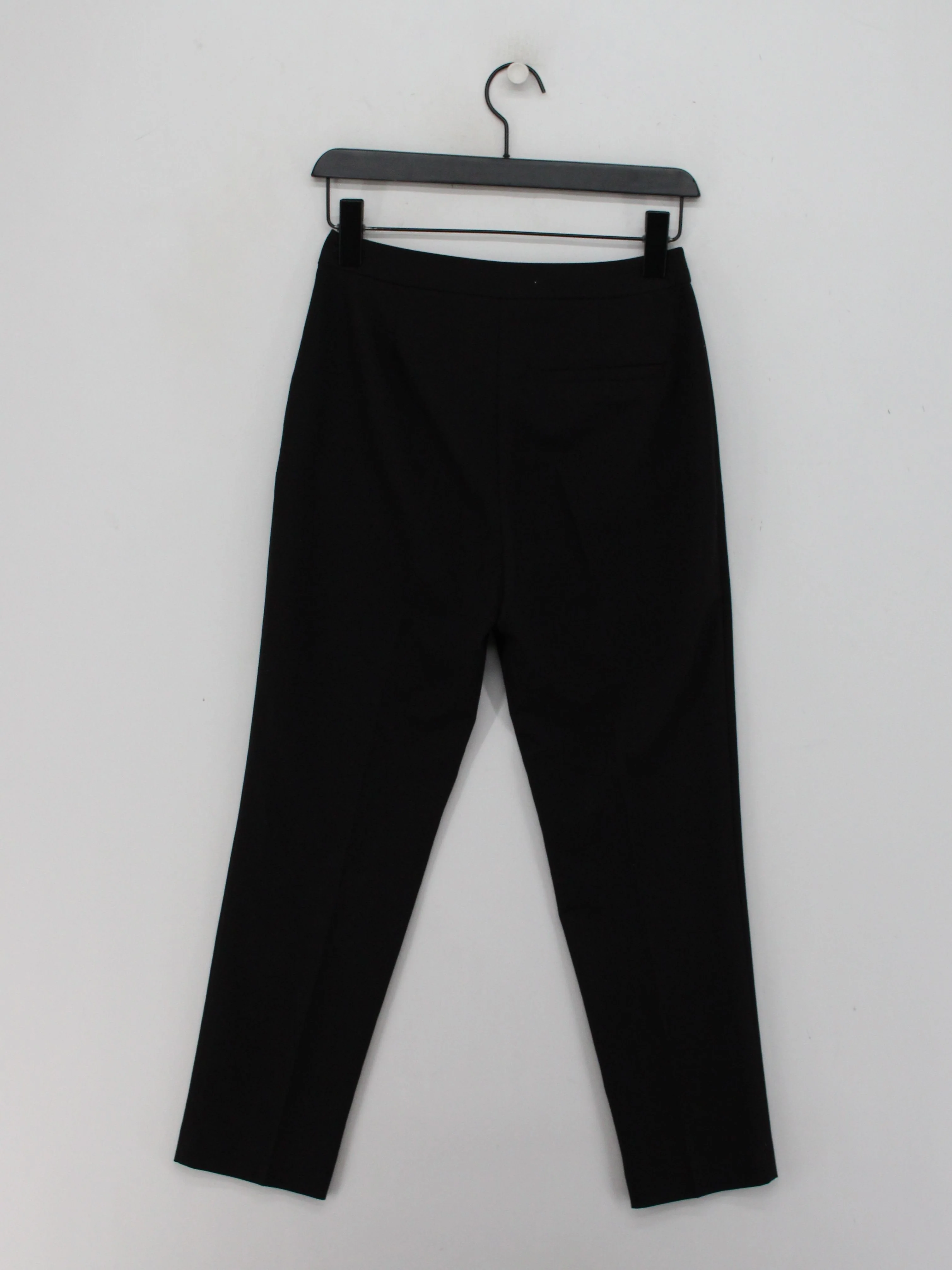 Topshop Women's Trousers UK 6 Black Polyester with Viscose, Elastane Cropped - Image 2