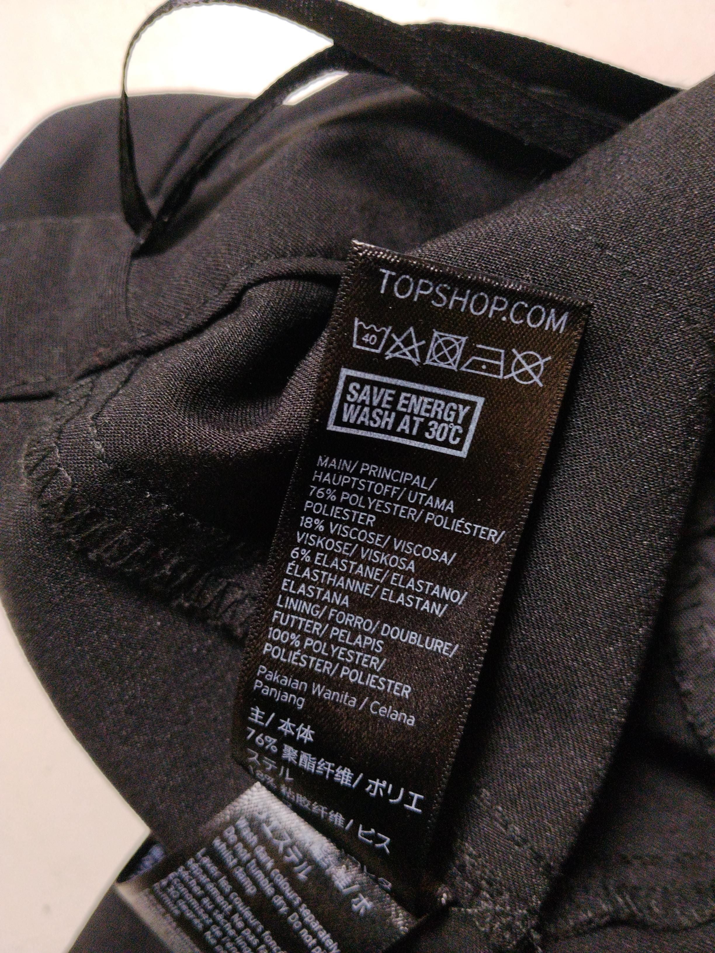 Topshop Women's Trousers UK 6 Black Polyester with Viscose, Elastane Cropped - Image 6