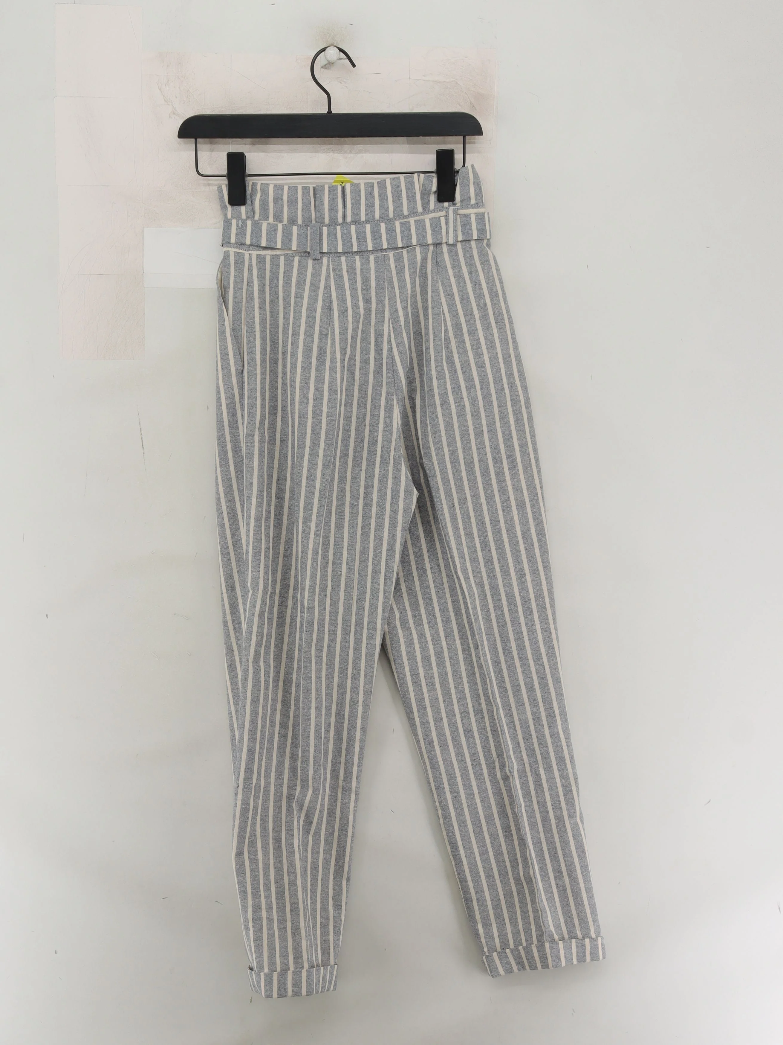 Topshop Women's Trousers UK 6 Blue Polyester with Cotton, Viscose Cropped - Image 2