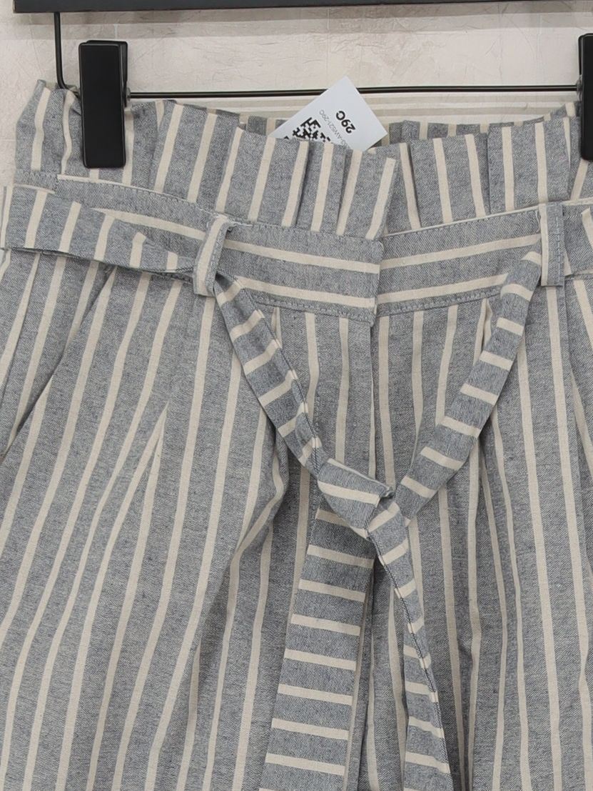 Topshop Women's Trousers UK 6 Blue Polyester with Cotton, Viscose Cropped - Image 3