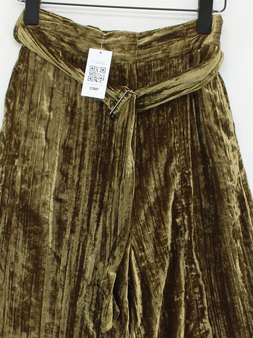 Topshop Women's Trousers UK 6 Green 100% Polyester Wide-Leg Sweatpants - Image 3