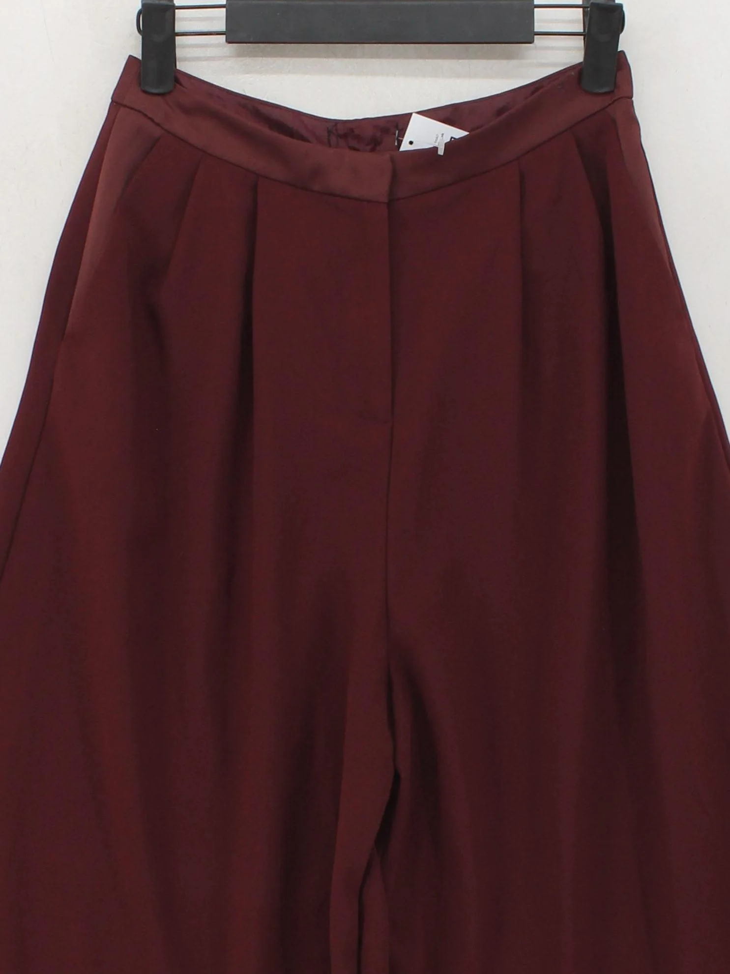 Topshop Women's Trousers UK 6 Red 100% Polyester Wide-Leg Cropped - Image 3