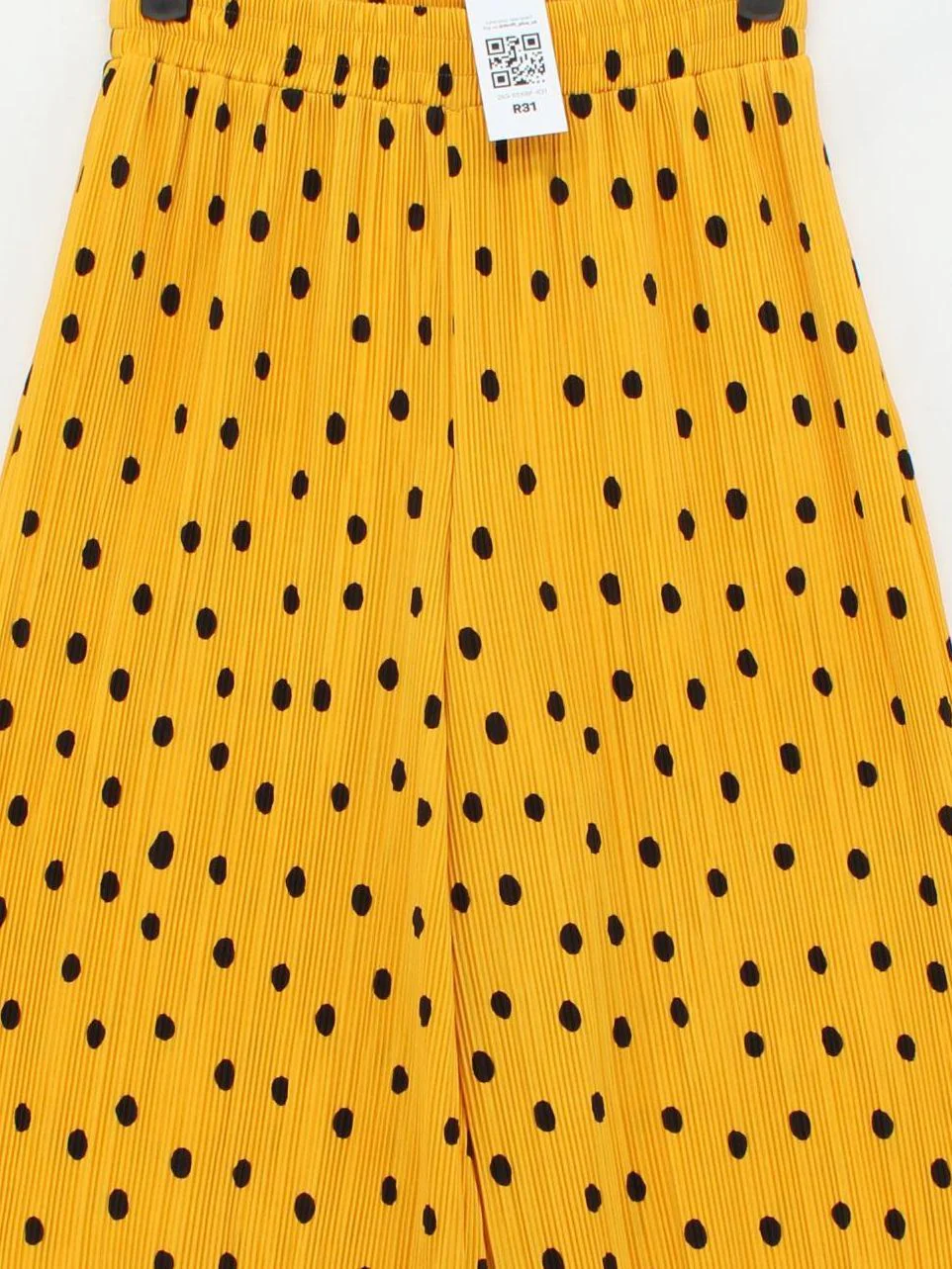 Topshop Women's Trousers UK 6 Yellow Polkadot 100% Polyester Wide-Leg Cropped - Image 3