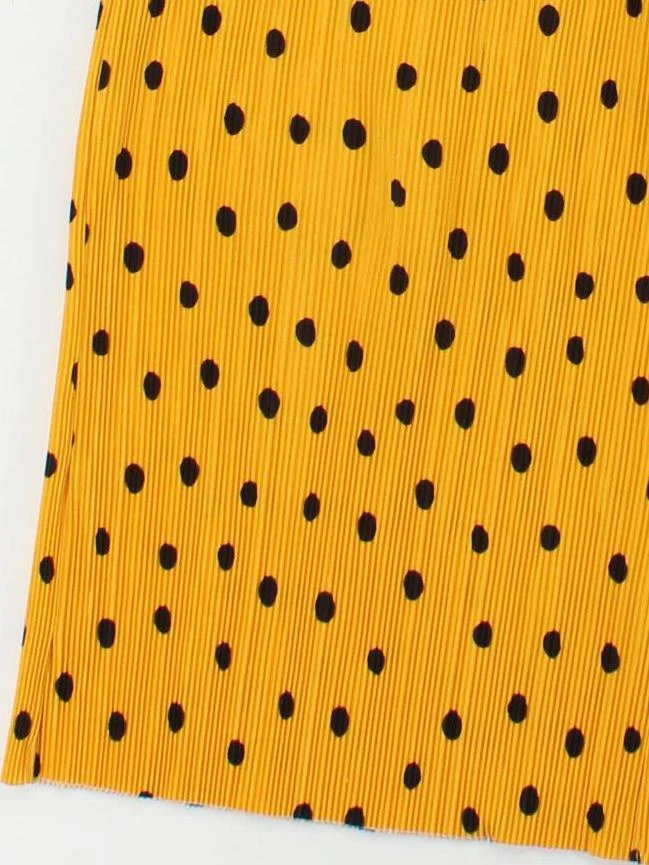 Topshop Women's Trousers UK 6 Yellow Polkadot 100% Polyester Wide-Leg Cropped - Image 4