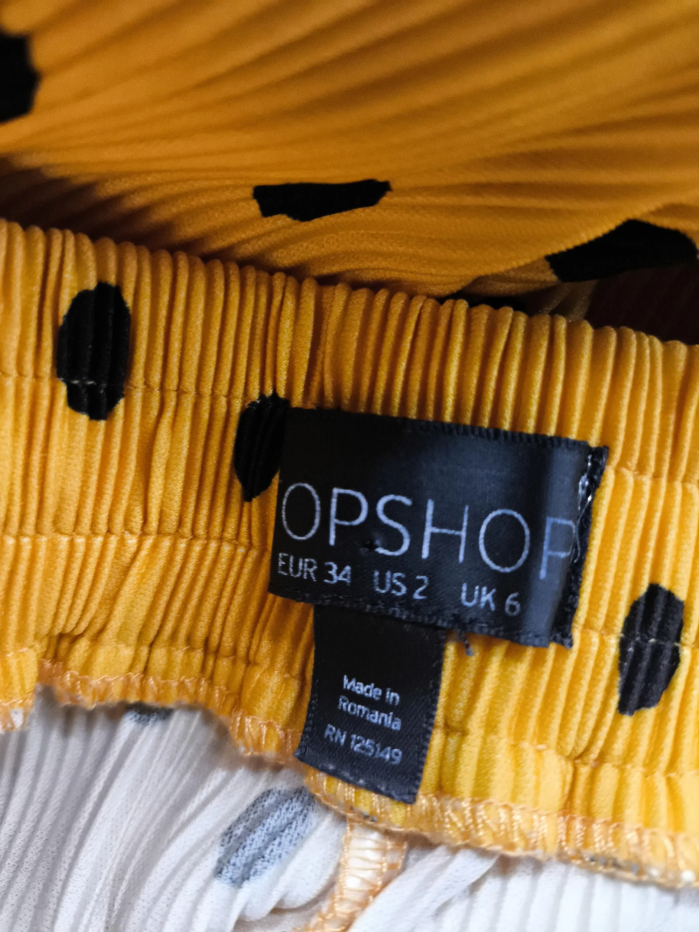 Topshop Women's Trousers UK 6 Yellow Polkadot 100% Polyester Wide-Leg Cropped - Image 5