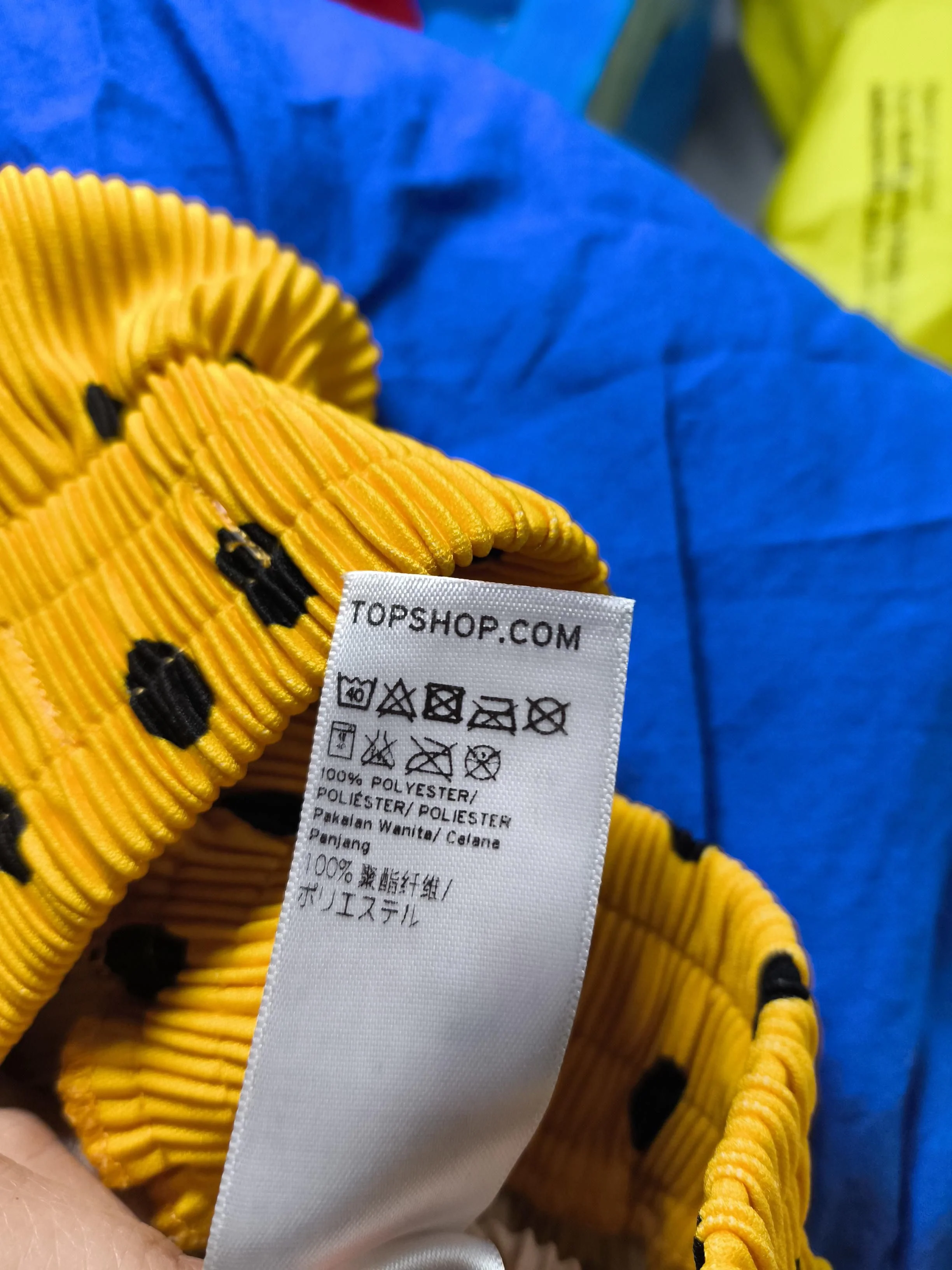 Topshop Women's Trousers UK 6 Yellow Polkadot 100% Polyester Wide-Leg Cropped - Image 6